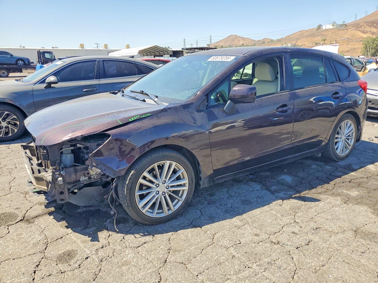 2013 Subaru Impreza Premium Burgundy vin: JF1GPAD64D2867089