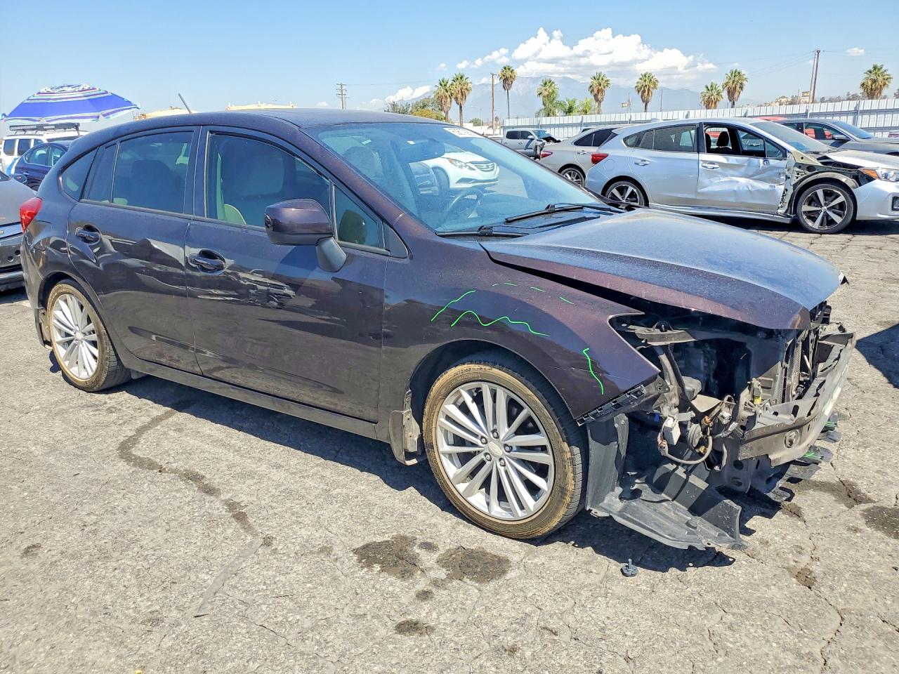 2013 Subaru Impreza Premium Burgundy vin: JF1GPAD64D2867089