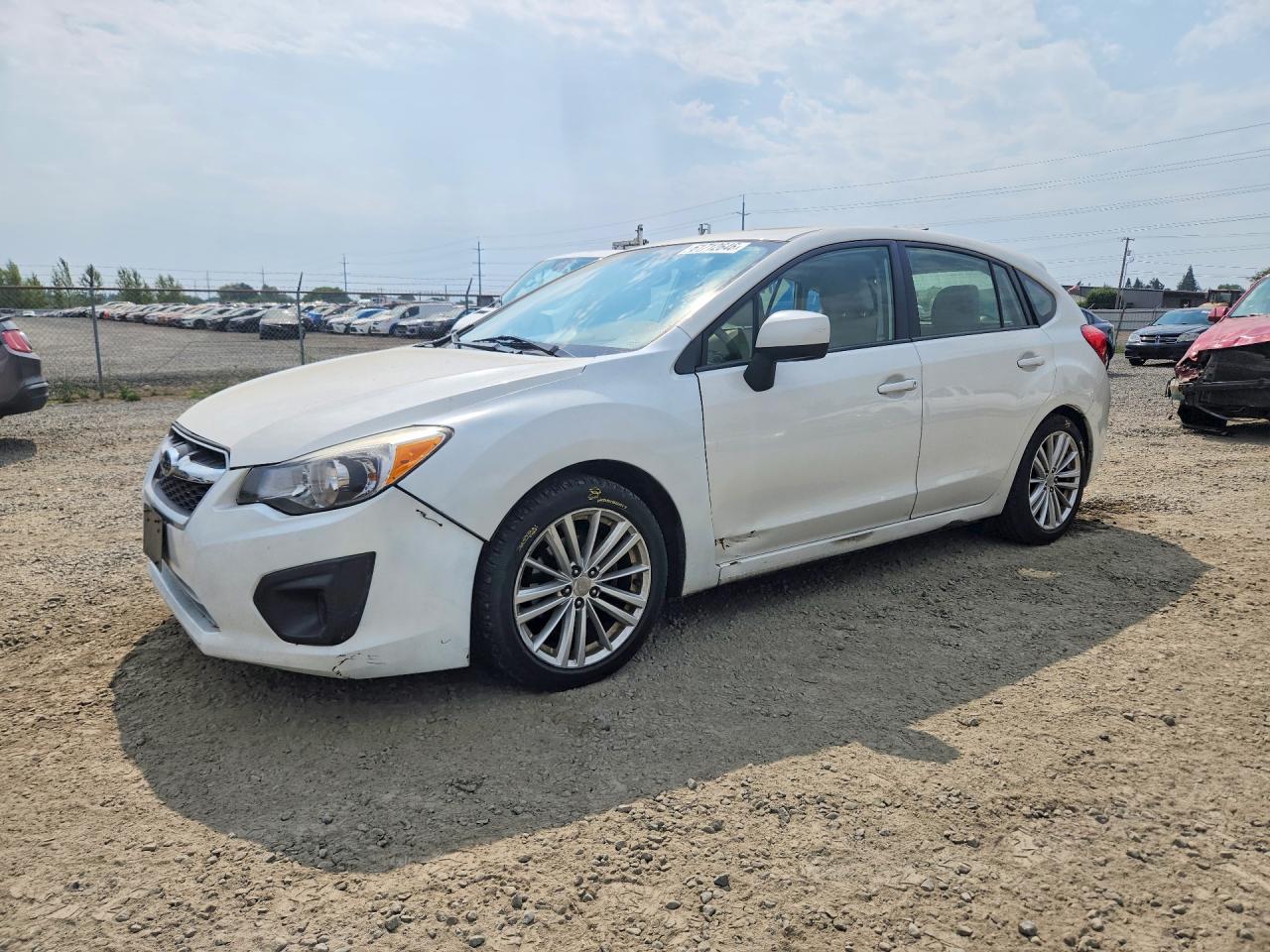 2014 Subaru Impreza Premium White vin: JF1GPAD65E8259287