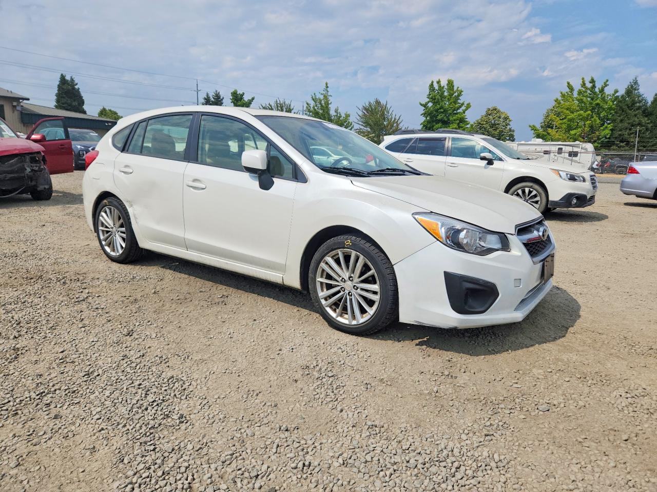 2014 Subaru Impreza Premium White vin: JF1GPAD65E8259287