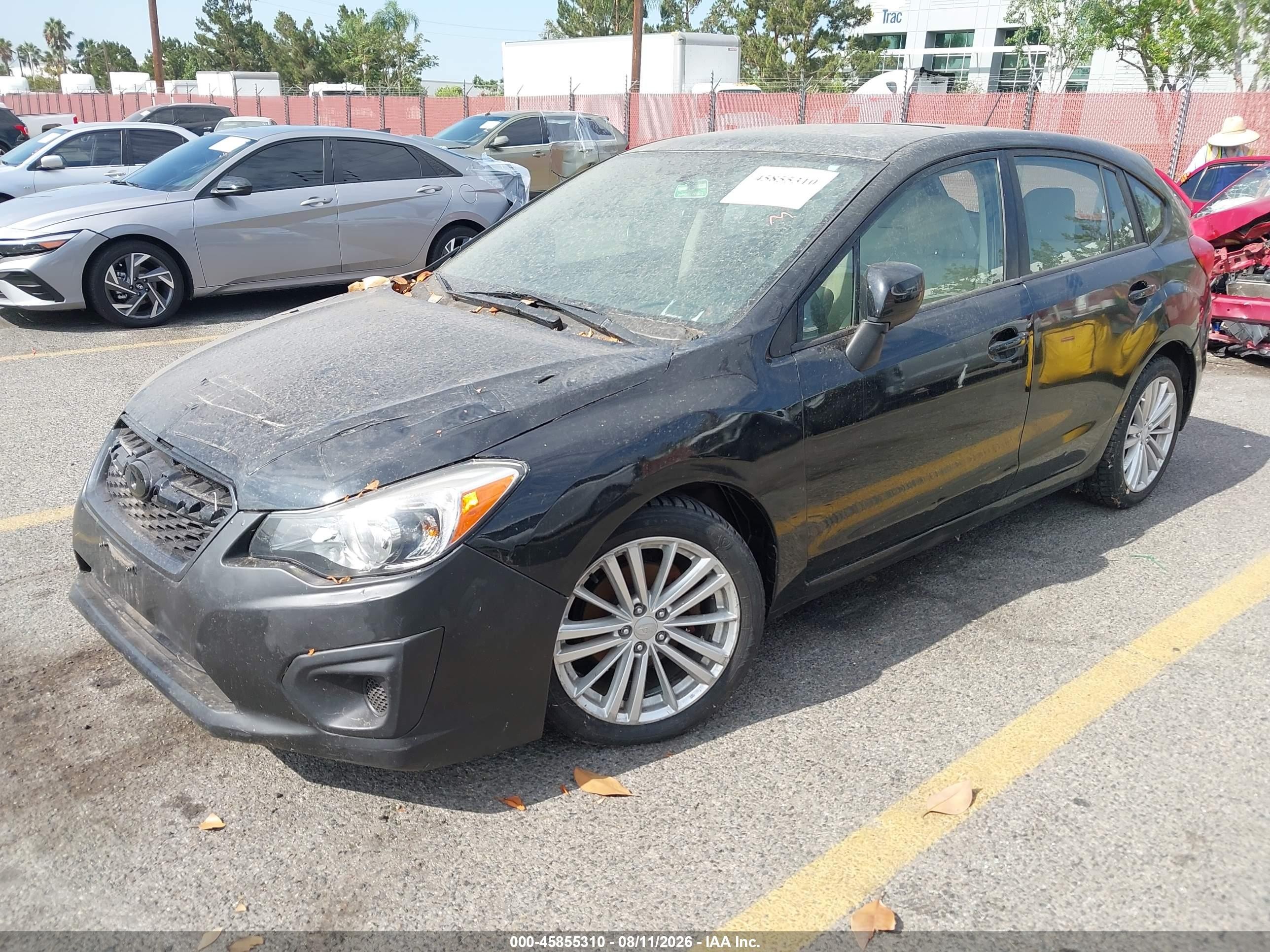 2012 Subaru Impreza 2.0i Premium Black vin: JF1GPAD68CH217094