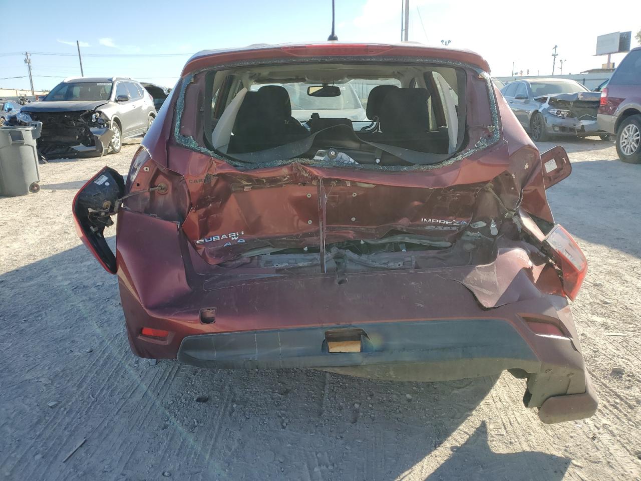 2012 Subaru Impreza Premium Burgundy vin: JF1GPAD68CH239385