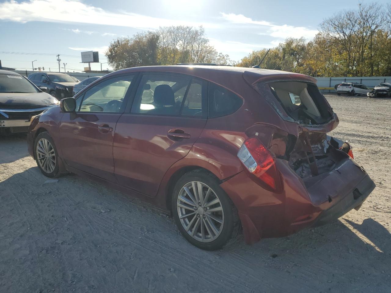 2012 Subaru Impreza Premium Burgundy vin: JF1GPAD68CH239385