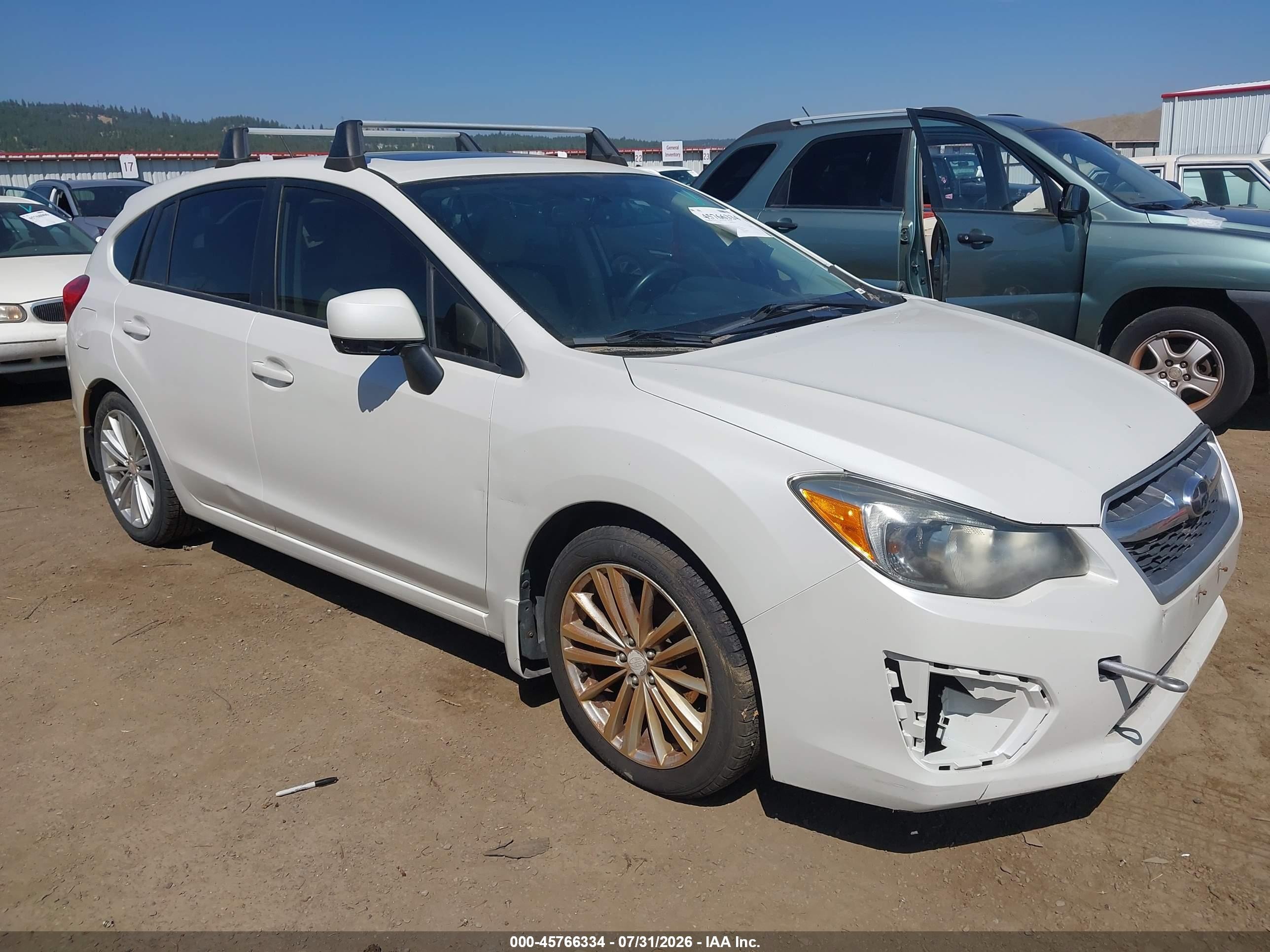 2013 Subaru Impreza 2.0i Premium White vin: JF1GPAD68D2867791