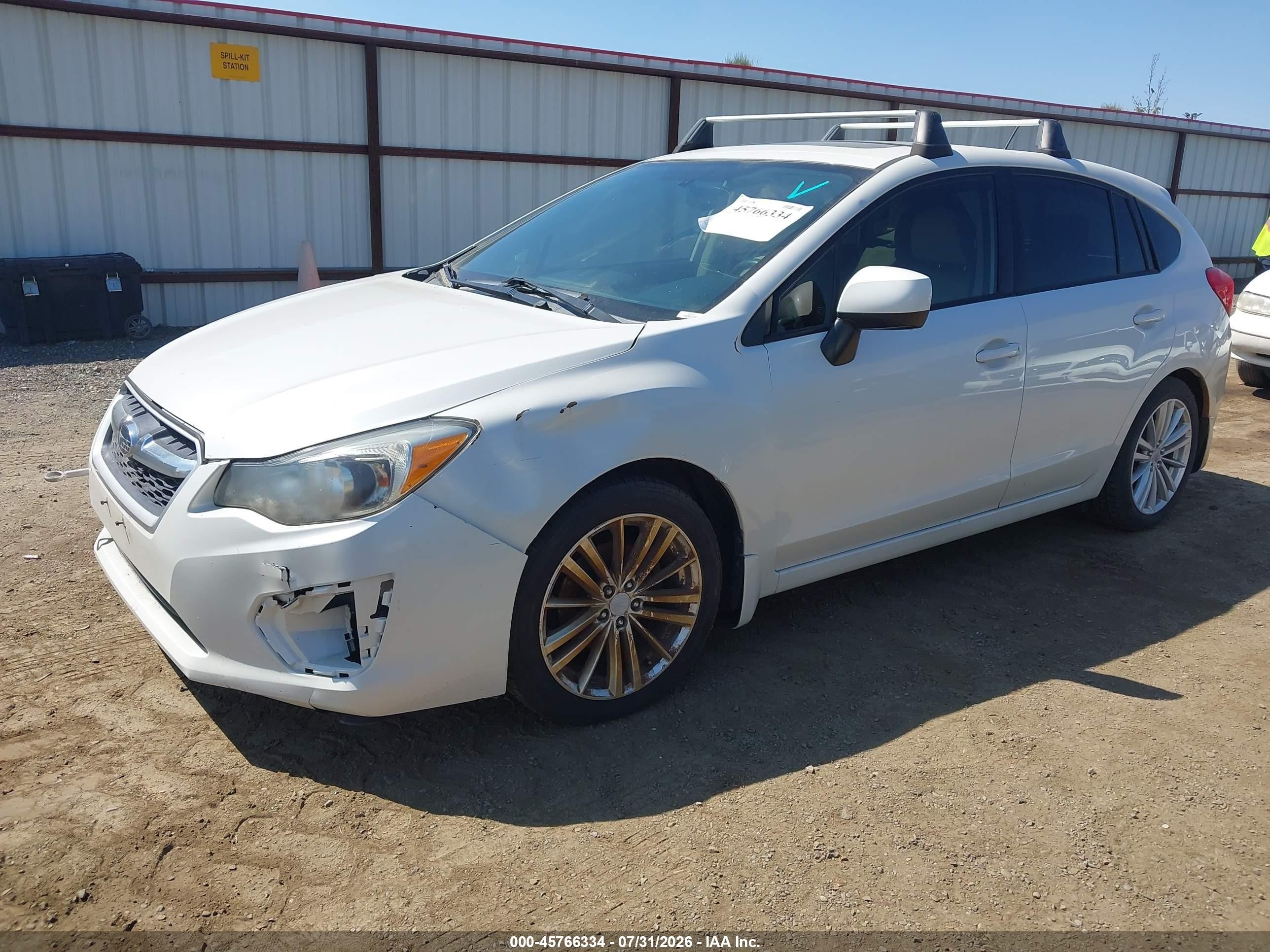 2013 Subaru Impreza 2.0i Premium White vin: JF1GPAD68D2867791