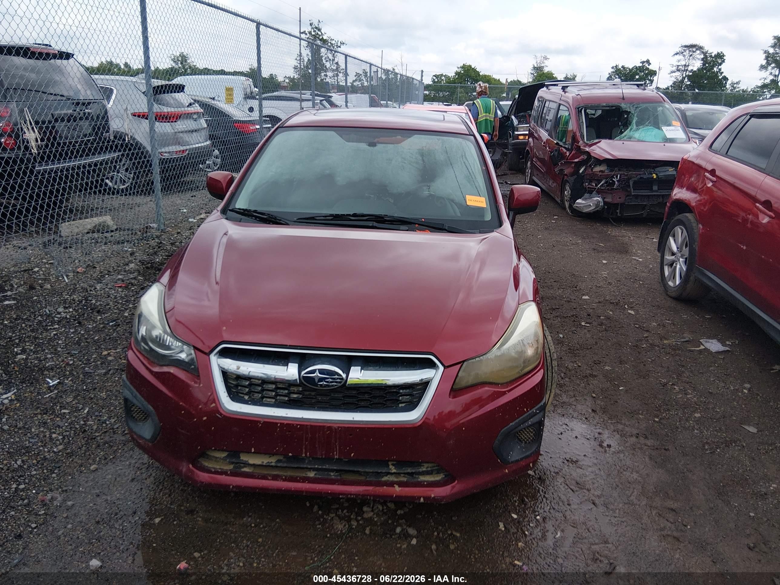 2014 Subaru Impreza 2.0i Premium Burgundy vin: JF1GPAD68EH320051