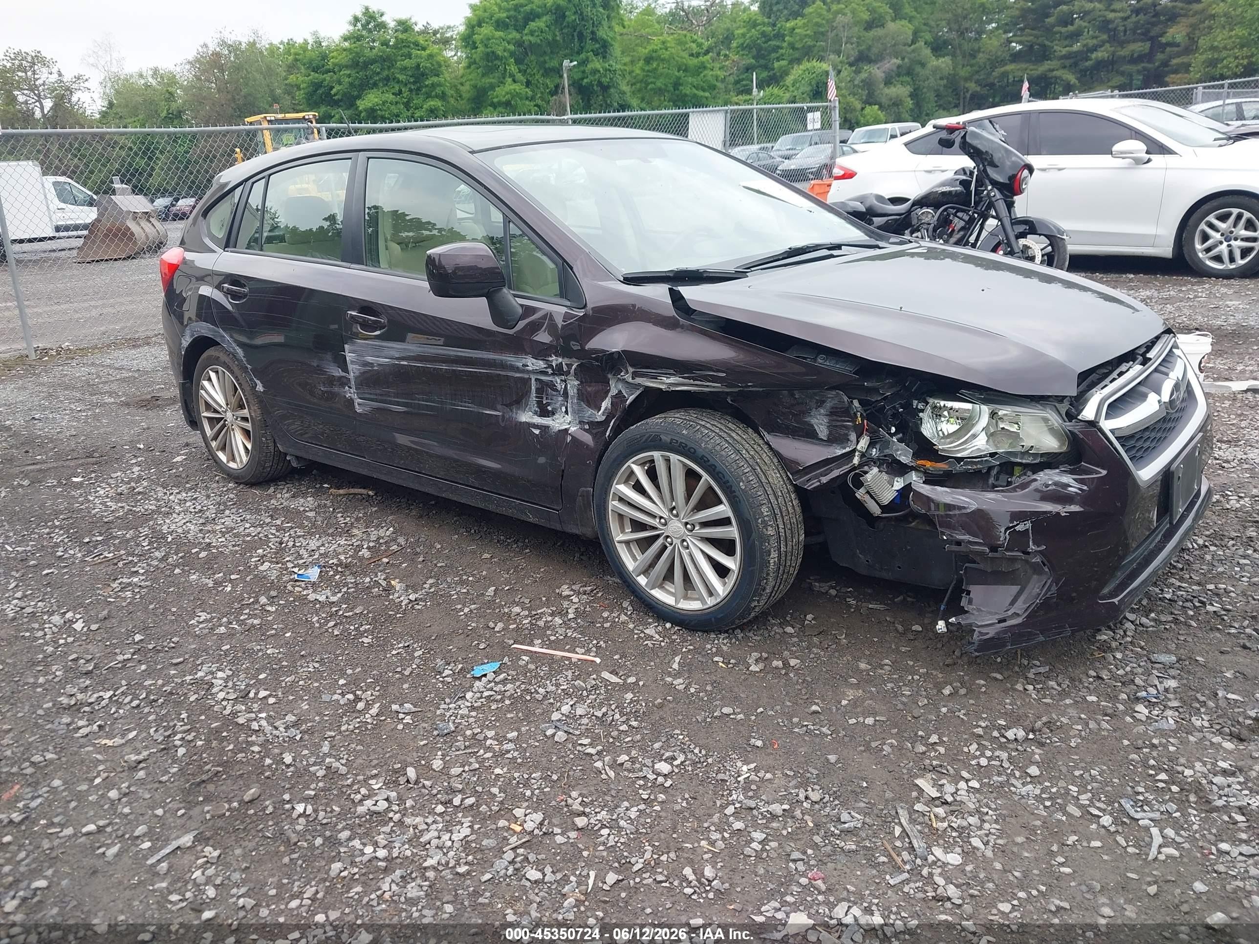 2012 Subaru Impreza 2.0i Premium Maroon vin: JF1GPAF63CH213841