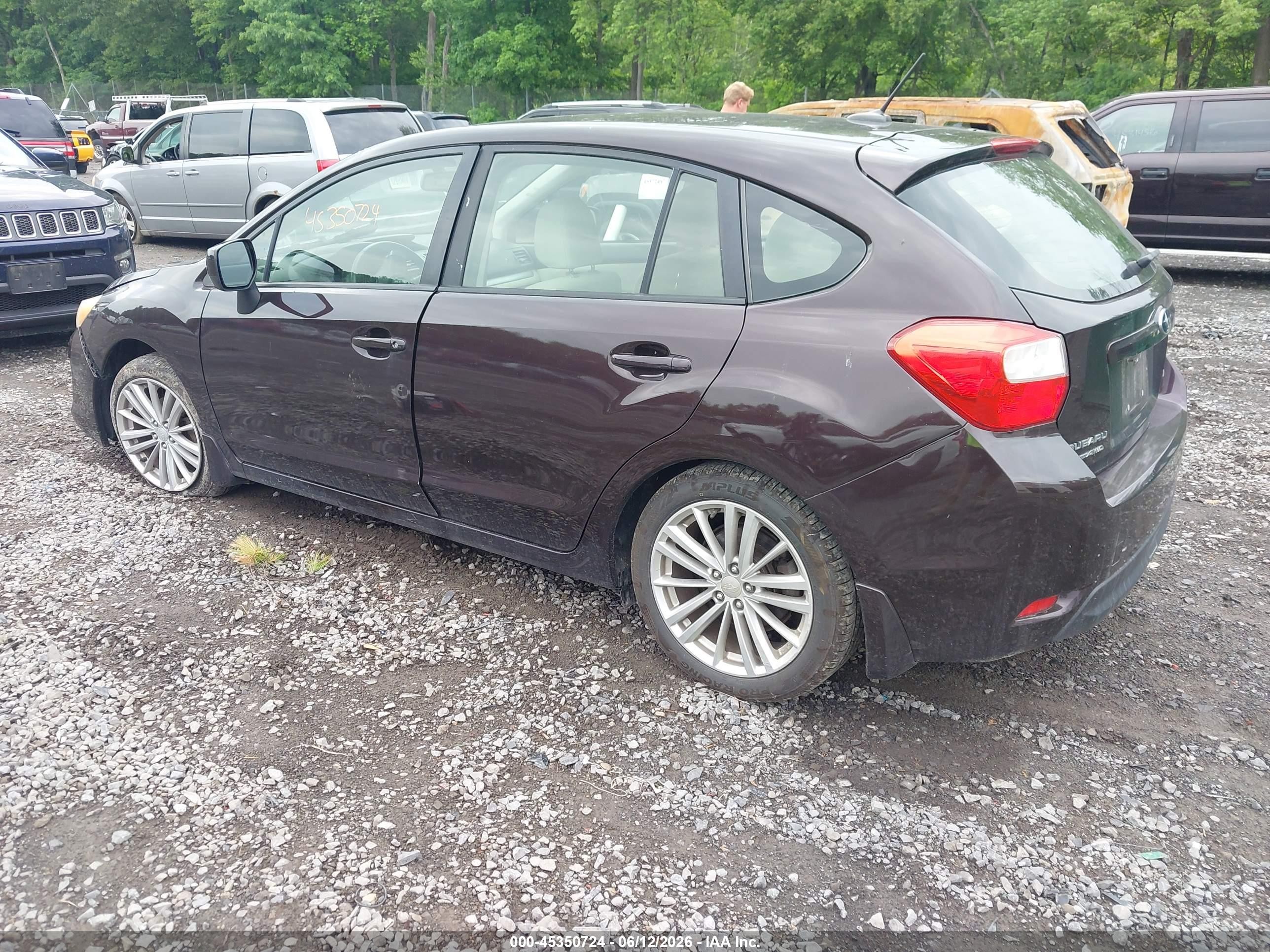 2012 Subaru Impreza 2.0i Premium Maroon vin: JF1GPAF63CH213841