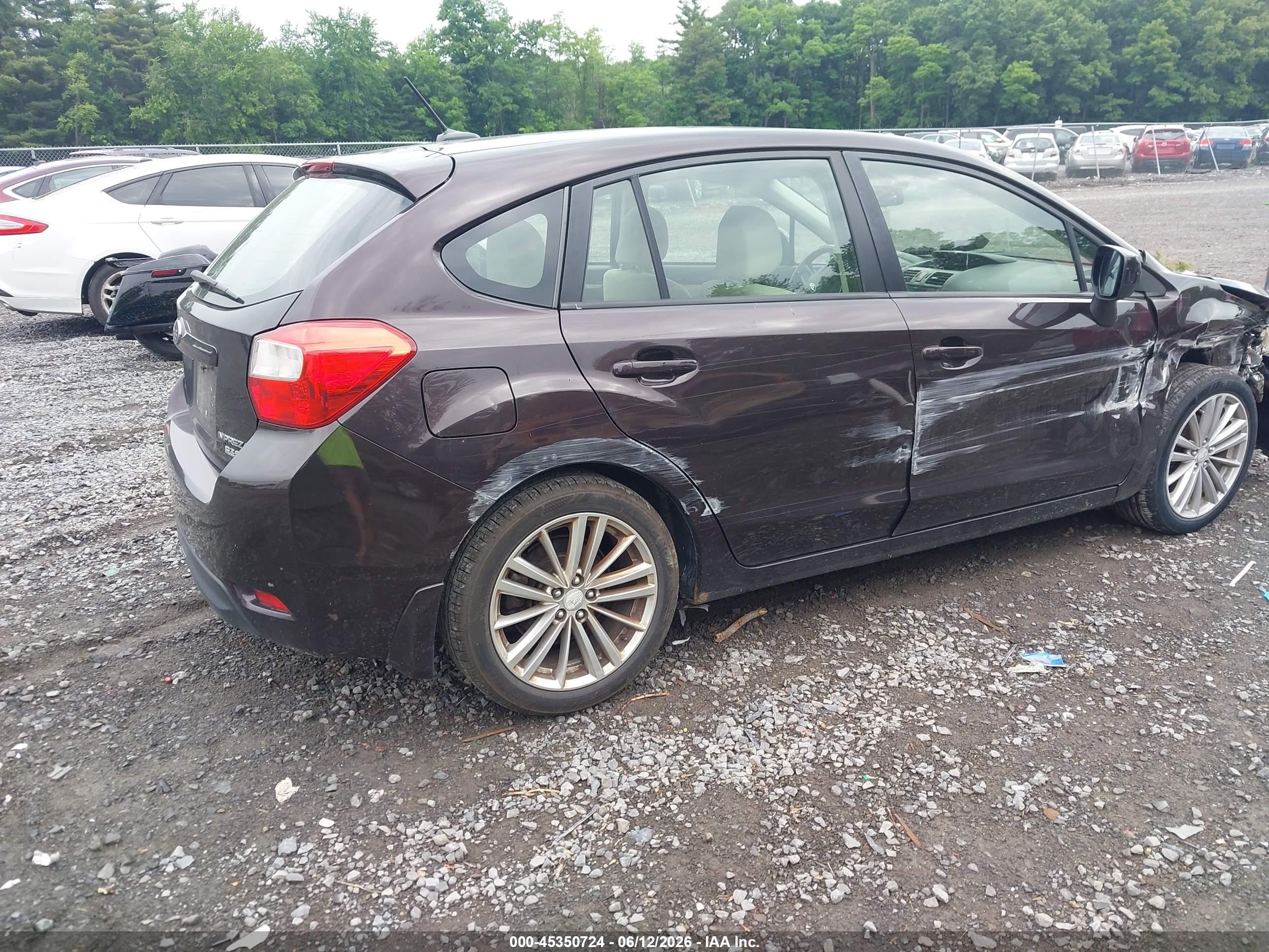 2012 Subaru Impreza 2.0i Premium Maroon vin: JF1GPAF63CH213841