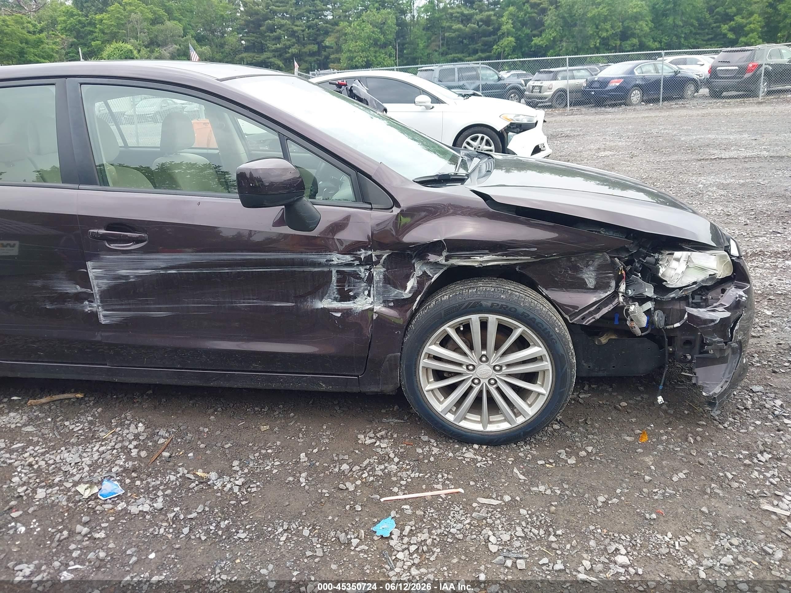 2012 Subaru Impreza 2.0i Premium Maroon vin: JF1GPAF63CH213841