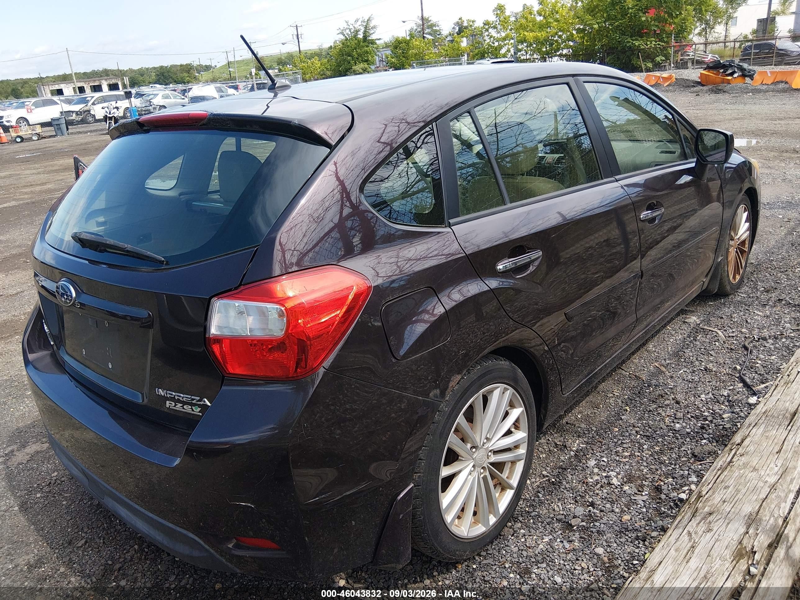2012 Subaru Impreza 2.0i Limited Maroon vin: JF1GPAG61CH233200