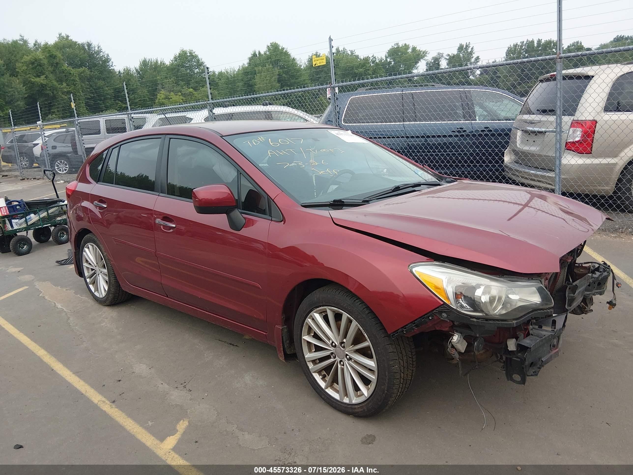 2014 Subaru Impreza 2.0i Limited Red vin: JF1GPAG61E8238397