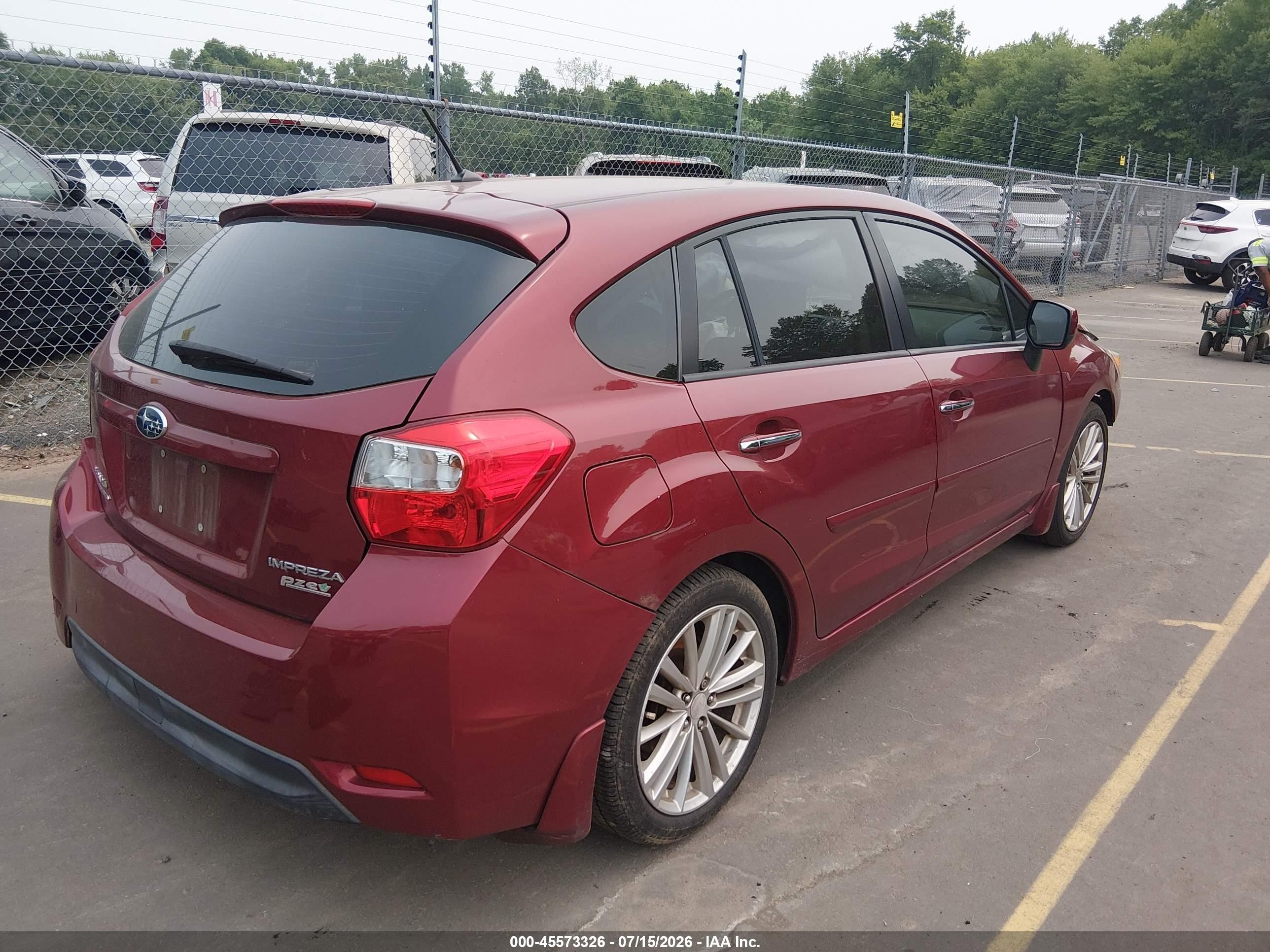 2014 Subaru Impreza 2.0i Limited Красный vin: JF1GPAG61E8238397