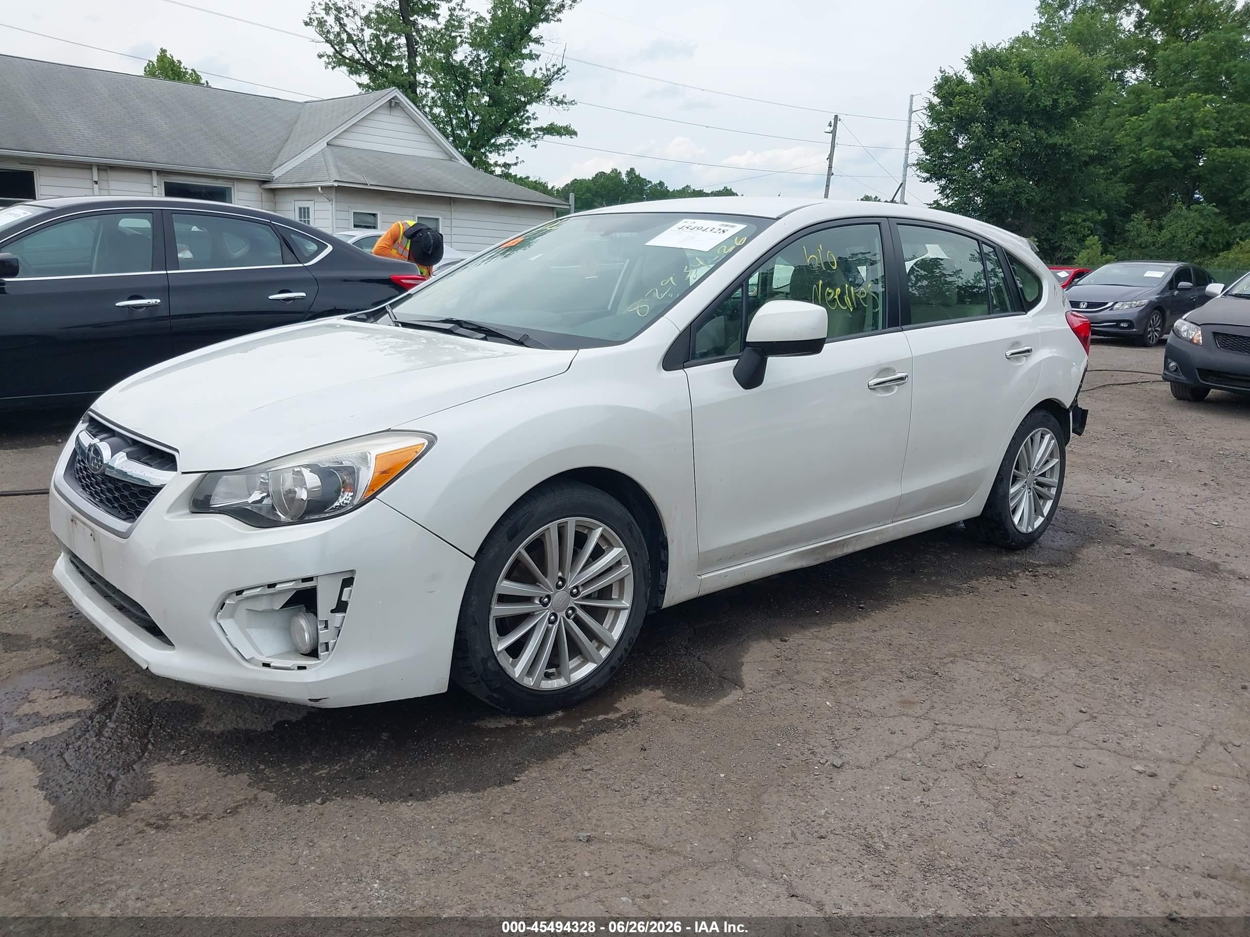 2012 Subaru Impreza 2.0i Limited White vin: JF1GPAG65CH200636