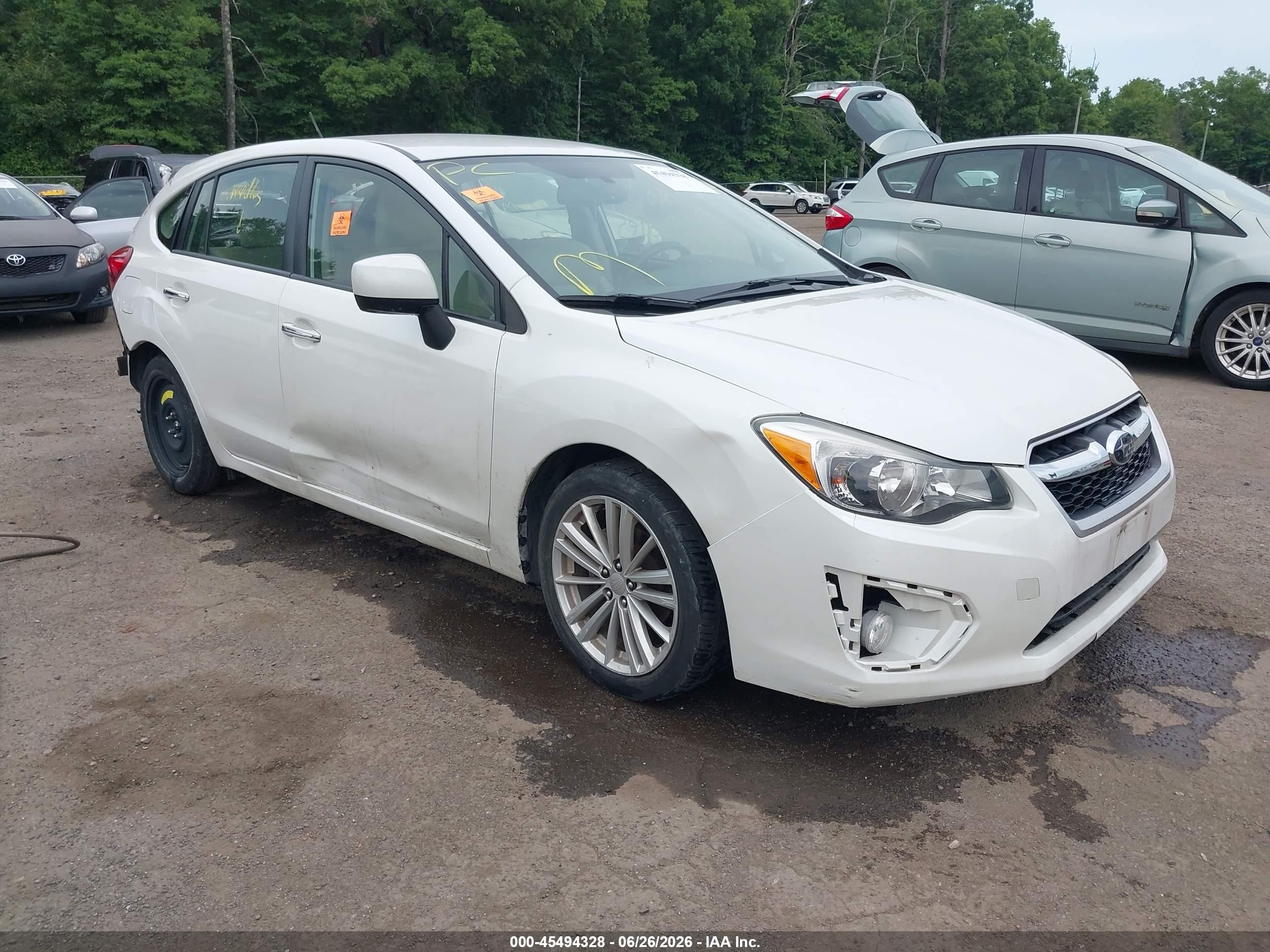 2012 Subaru Impreza 2.0i Limited White vin: JF1GPAG65CH200636