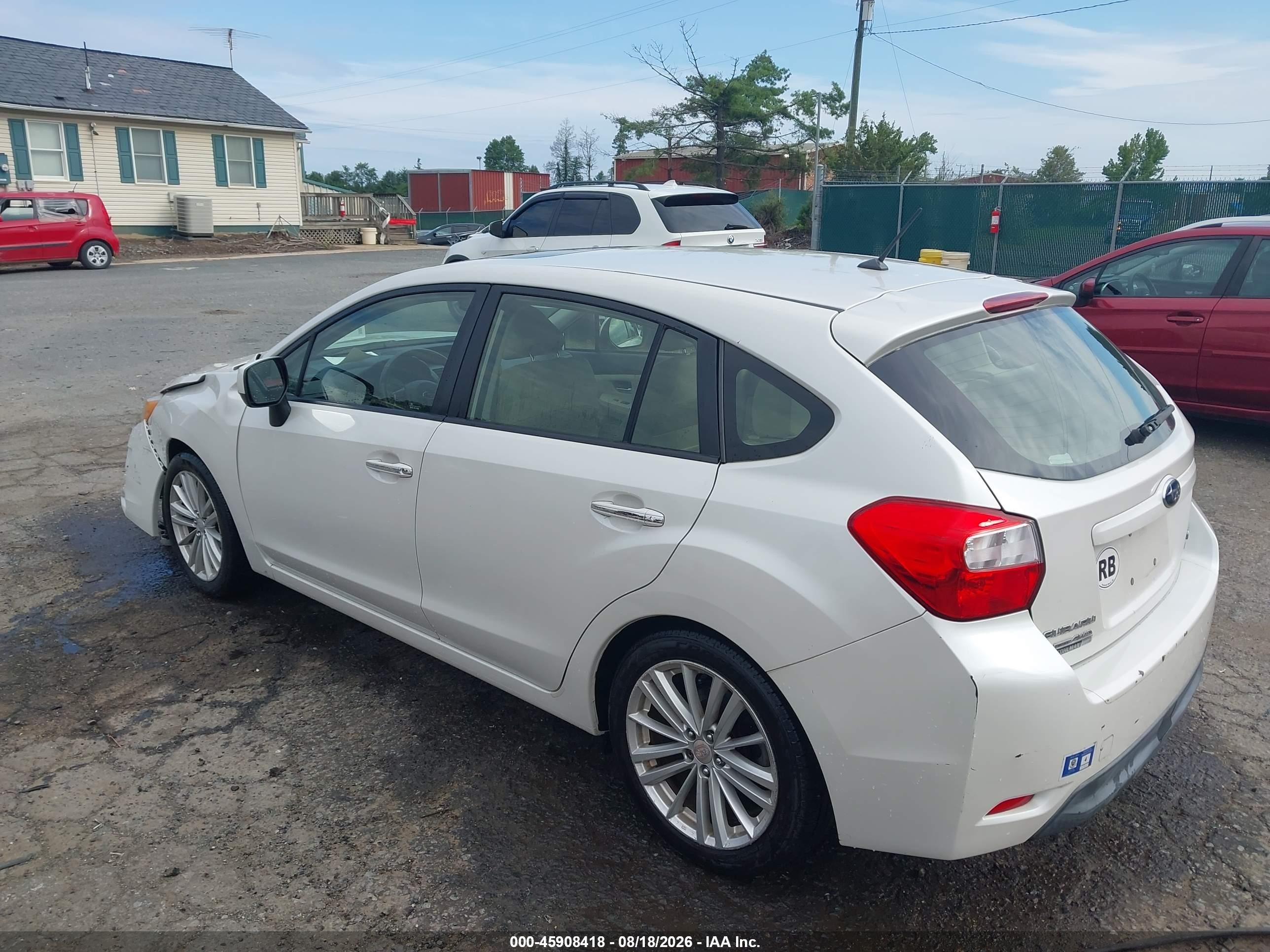 2013 Subaru Impreza 2.0i Limited White vin: JF1GPAH61D2813873