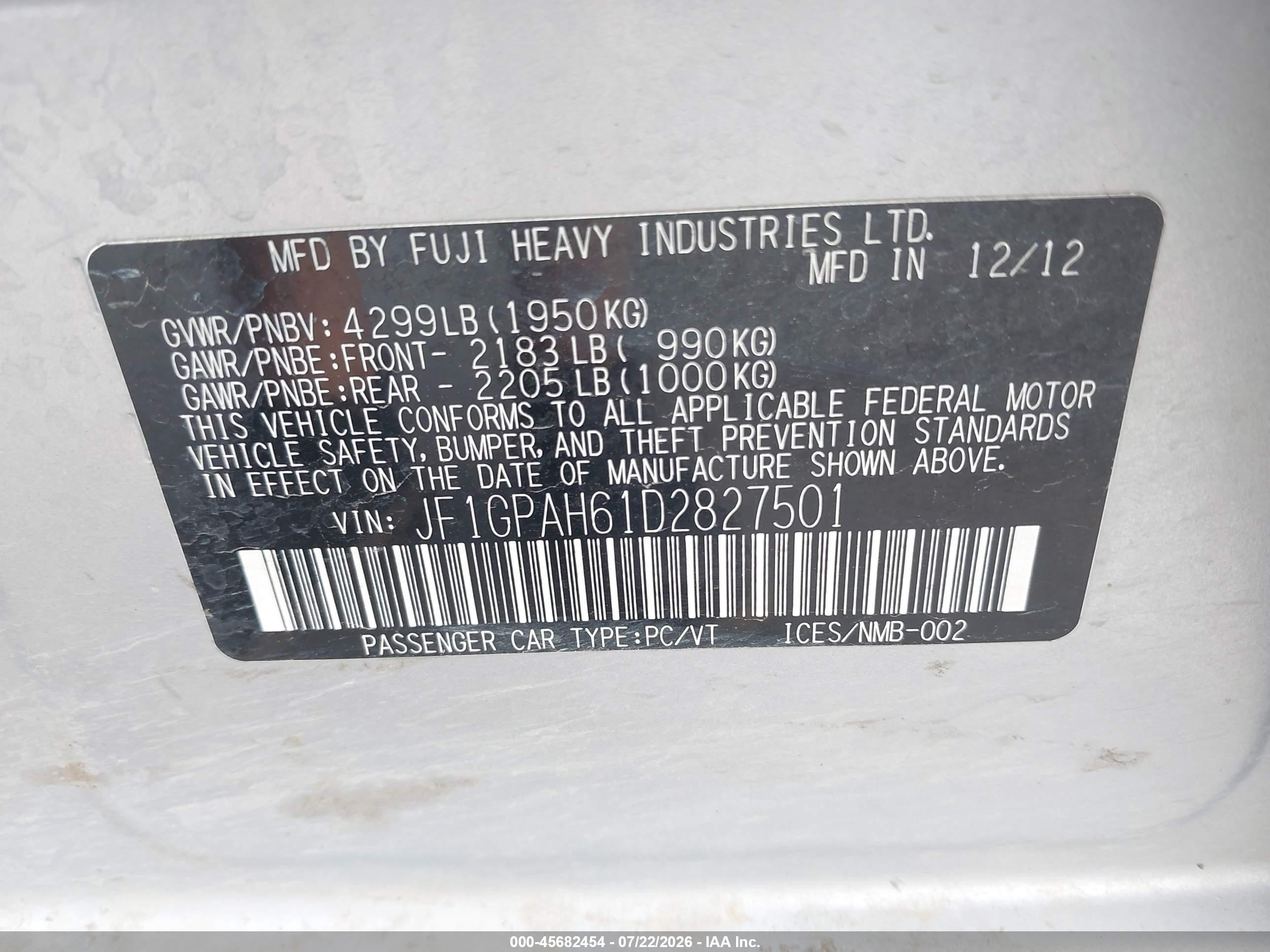 2013 Subaru Impreza 2.0i Limited Silver vin: JF1GPAH61D2827501