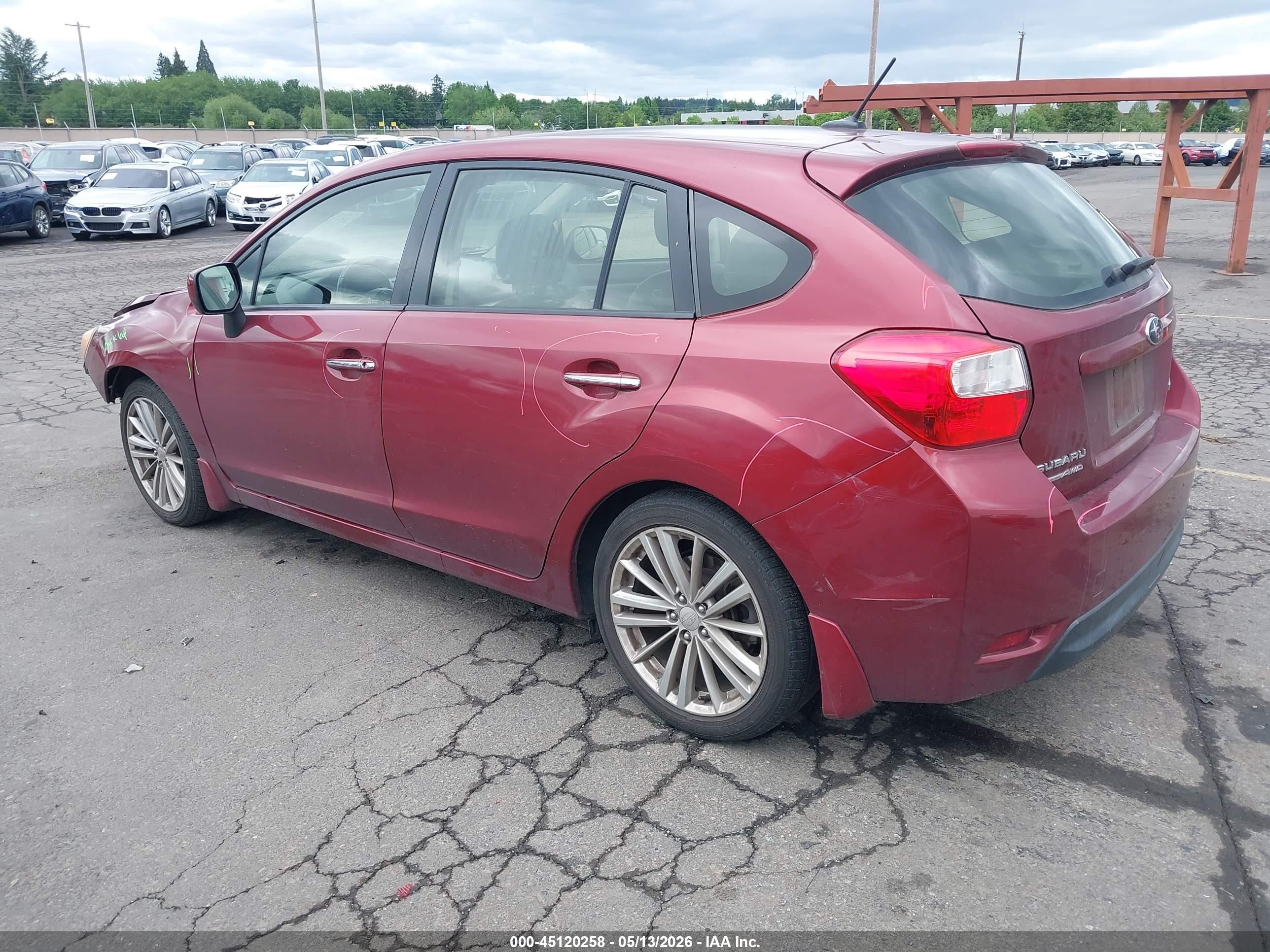 2012 Subaru Impreza 2.0i Limited Red vin: JF1GPAK66CH244443