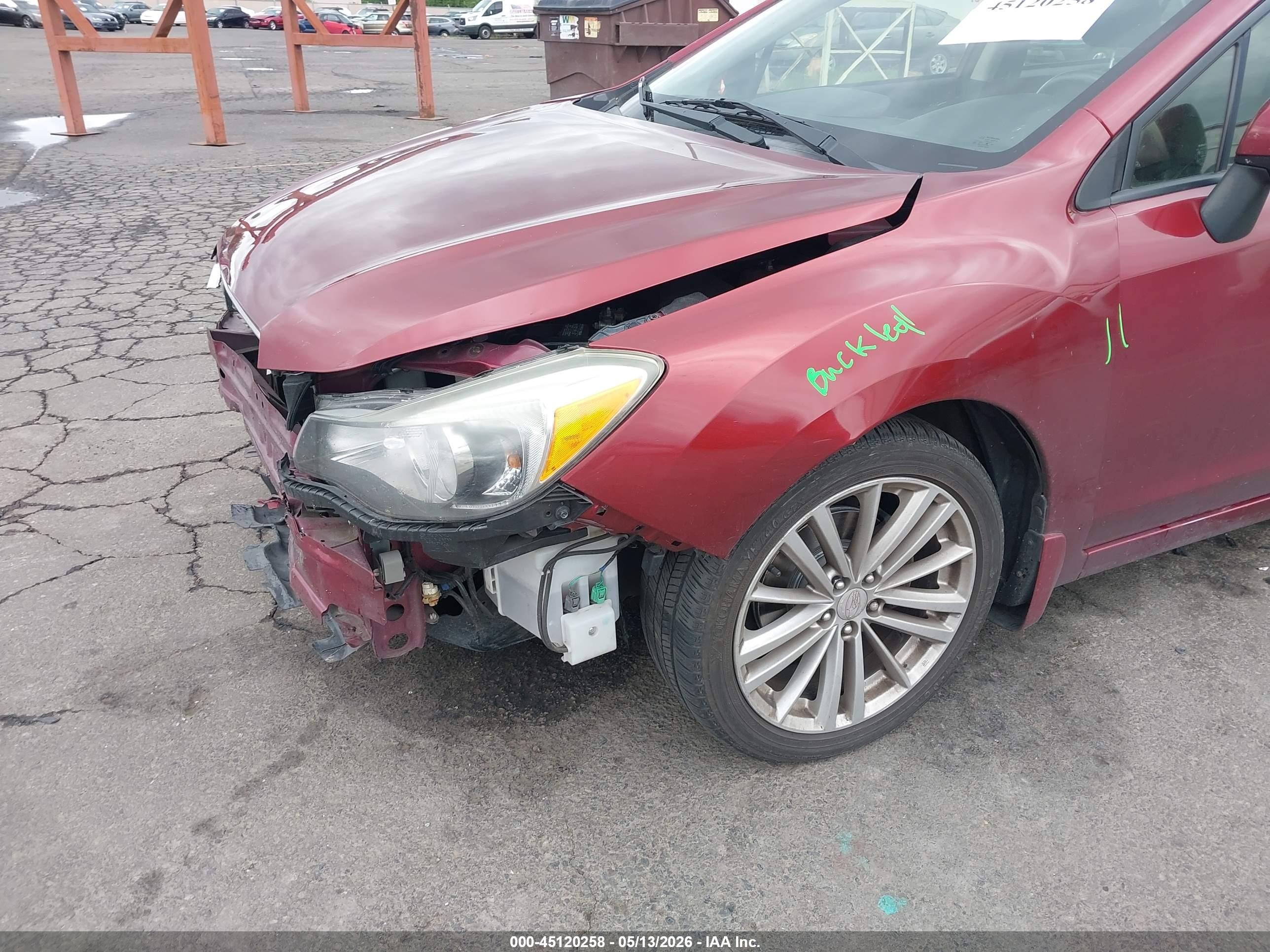 2012 Subaru Impreza 2.0i Limited Red vin: JF1GPAK66CH244443