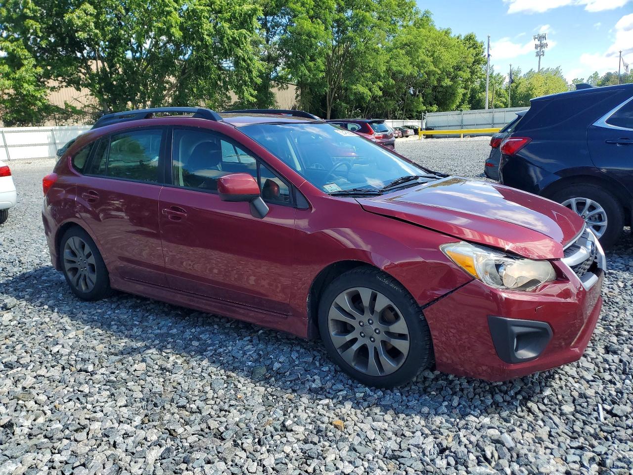2013 Subaru Impreza Sport Premium Red vin: JF1GPAL60D2862764
