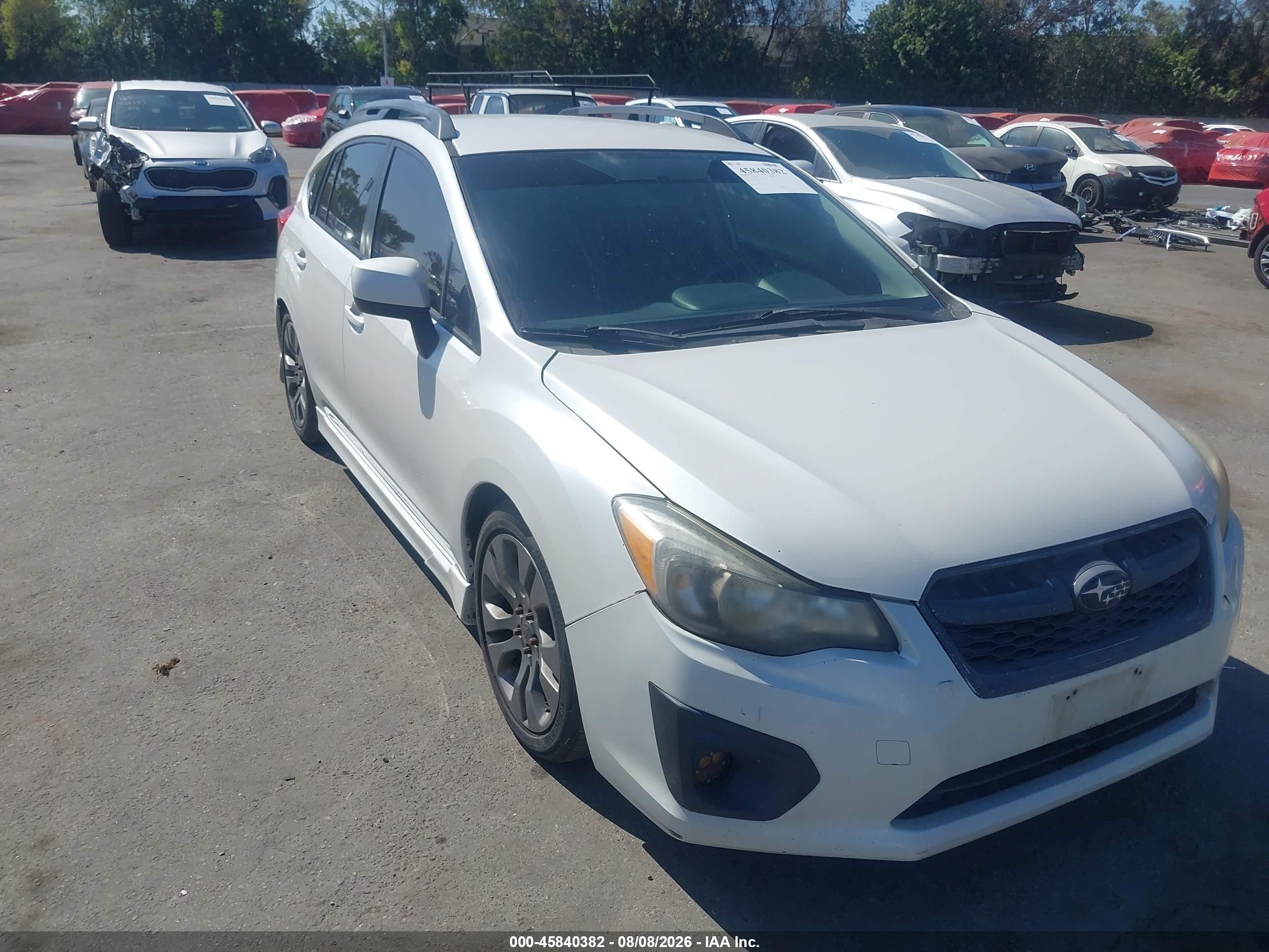 2014 Subaru Impreza 2.0i Sport Premium White vin: JF1GPAL60E8256525