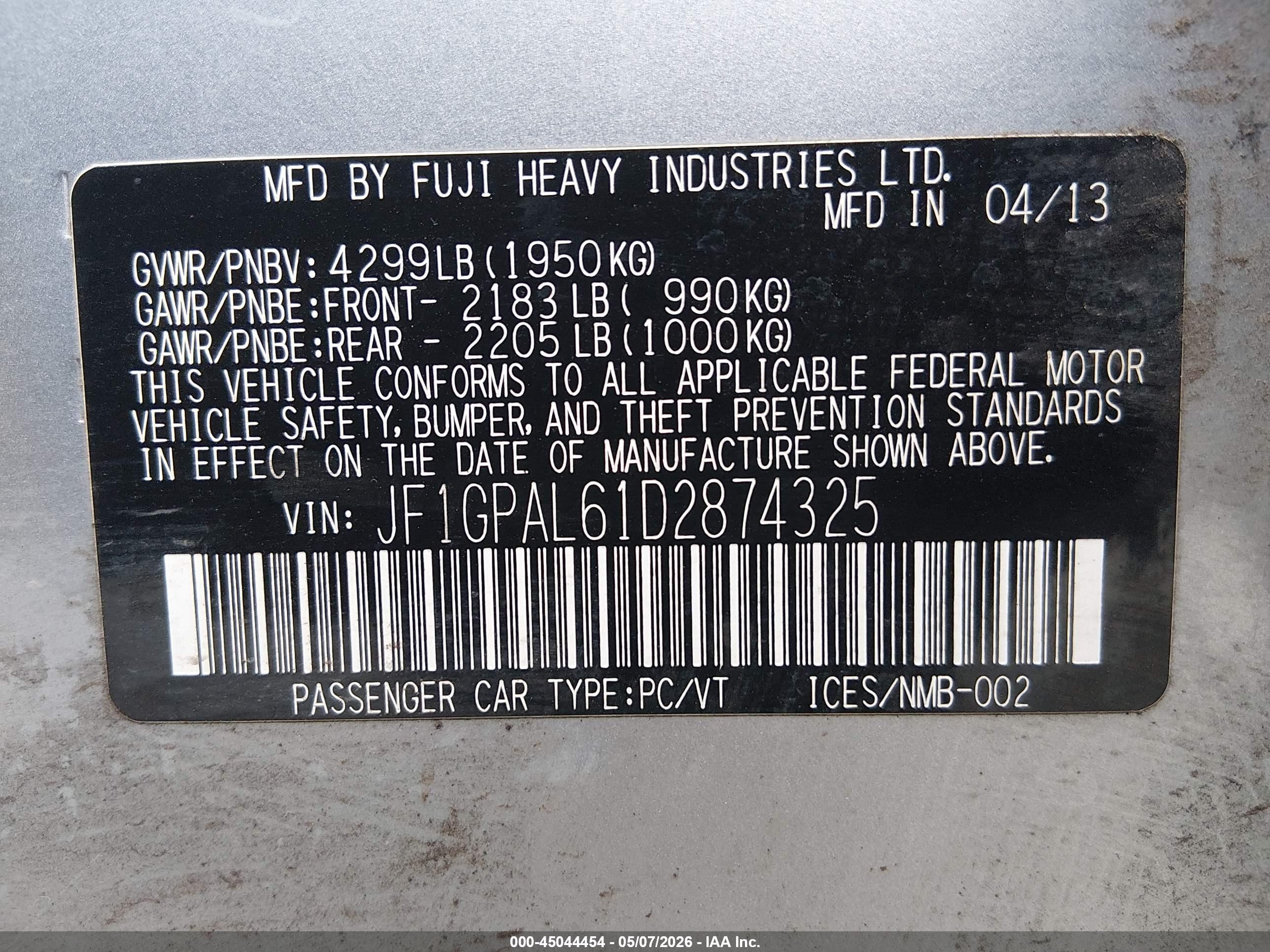 2013 Subaru Impreza 2.0i Sport Premium Silver vin: JF1GPAL61D2874325