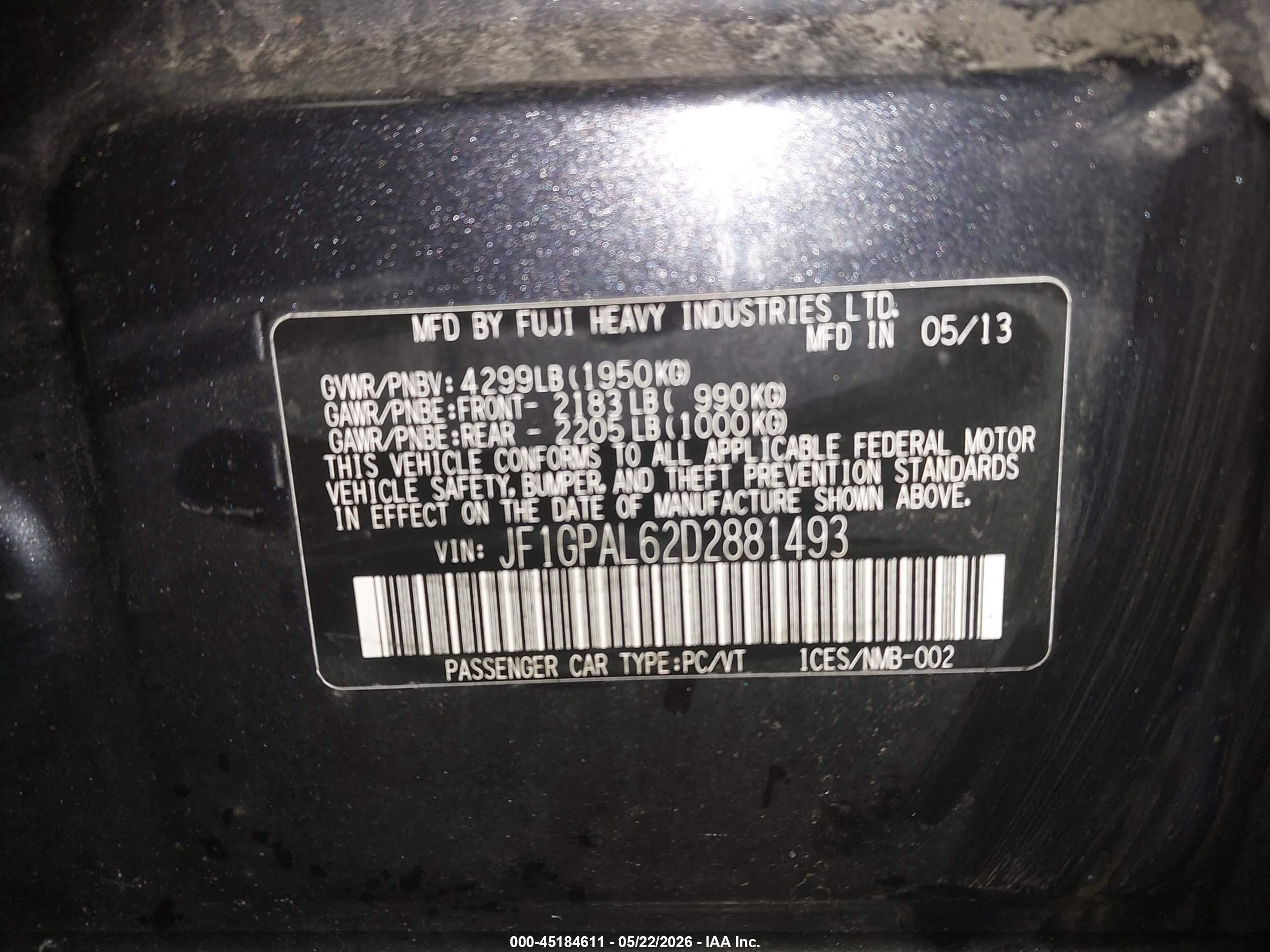 2013 Subaru Impreza 2.0i Sport Premium Gray vin: JF1GPAL62D2881493