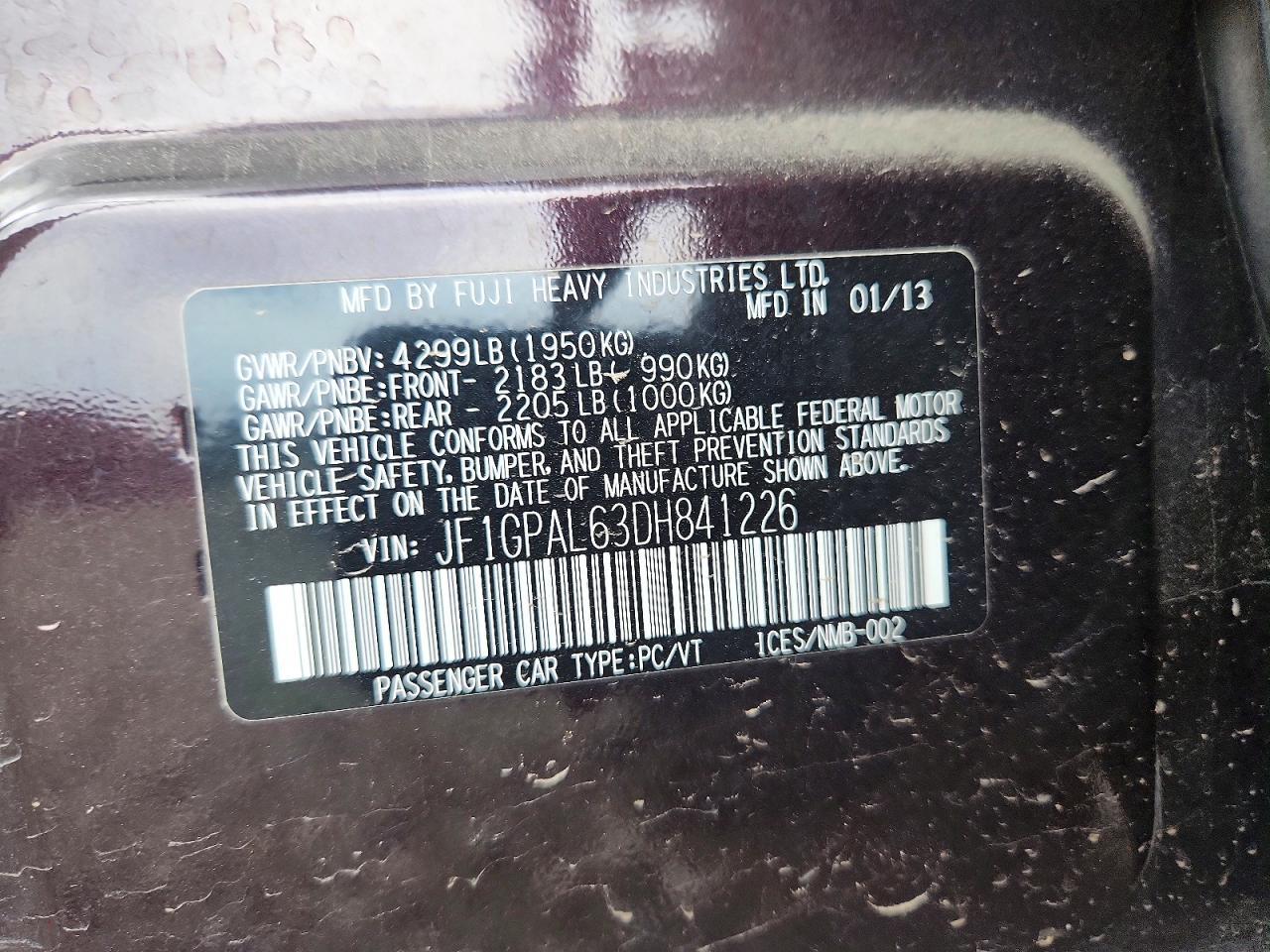 2013 Subaru Impreza Sport Premium Purple vin: JF1GPAL63DH841226
