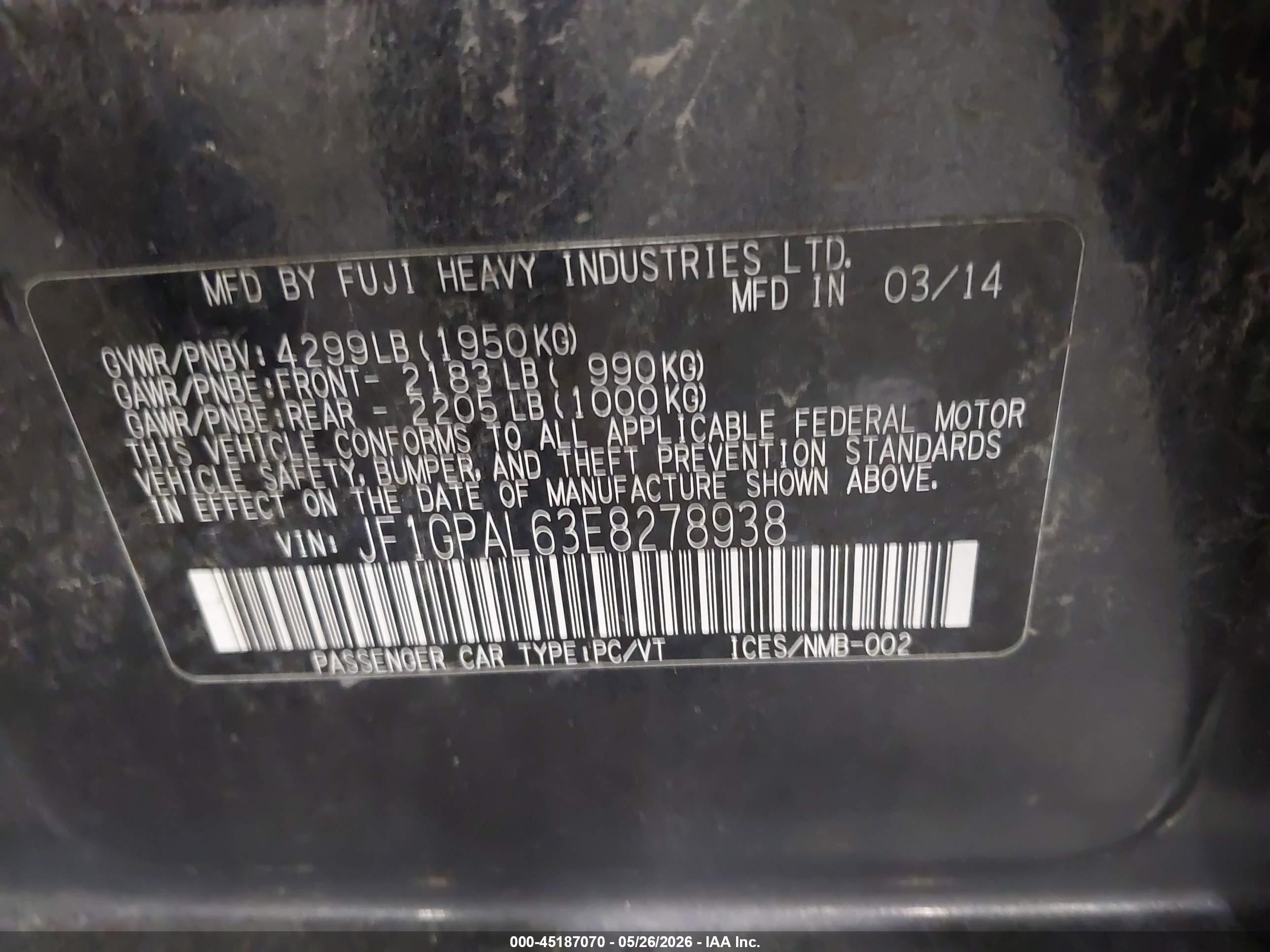 2014 Subaru Impreza 2.0i Sport Premium Gray vin: JF1GPAL63E8278938