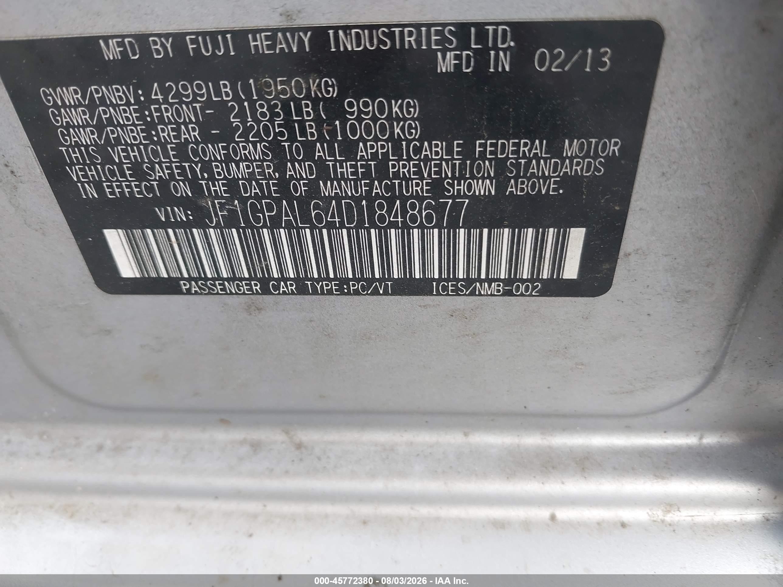 2013 Subaru Impreza 2.0i Sport Premium Серебряный vin: JF1GPAL64D1848677