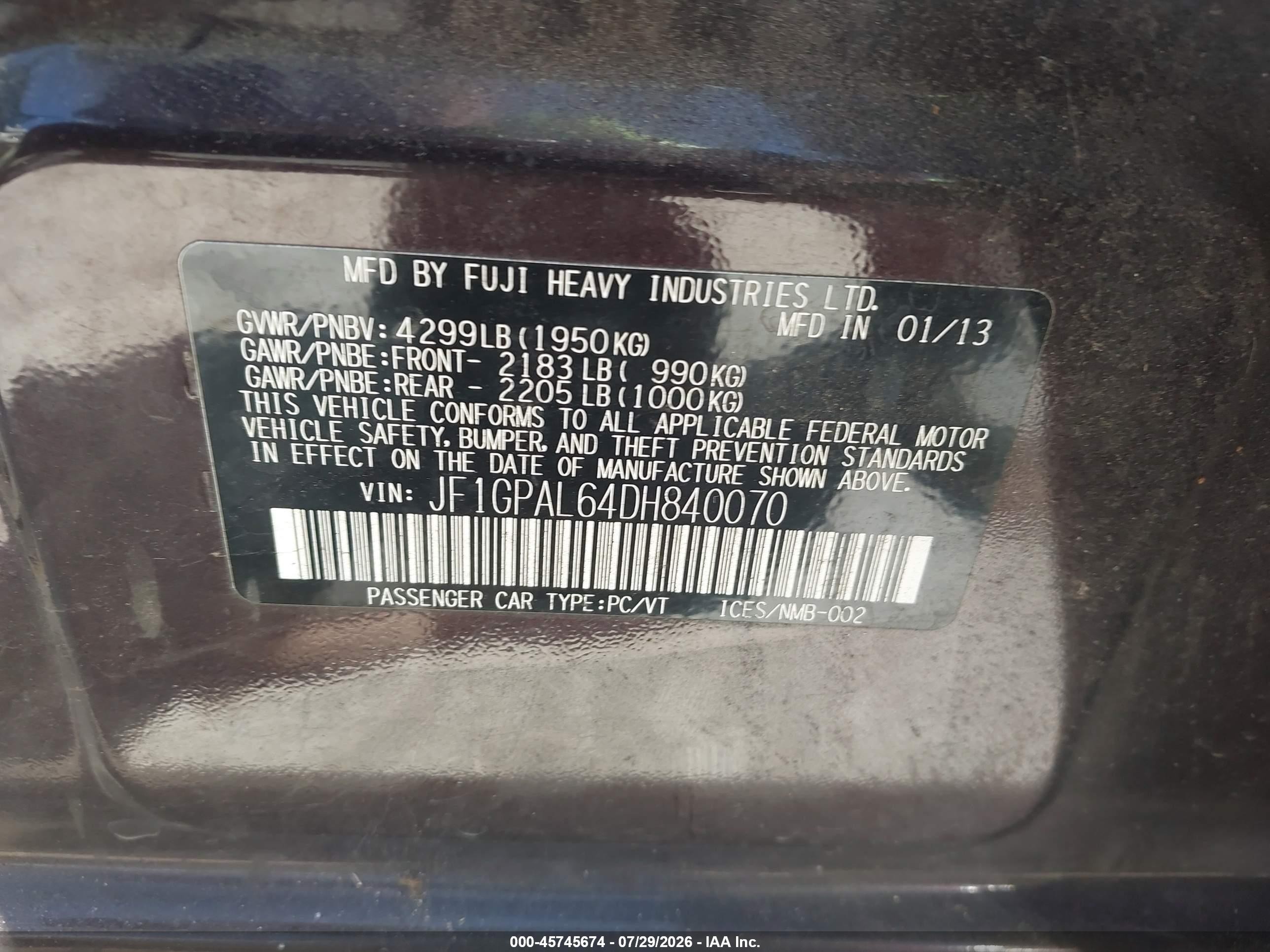 2013 Subaru Impreza 2.0i Sport Premium Бордовый vin: JF1GPAL64DH840070