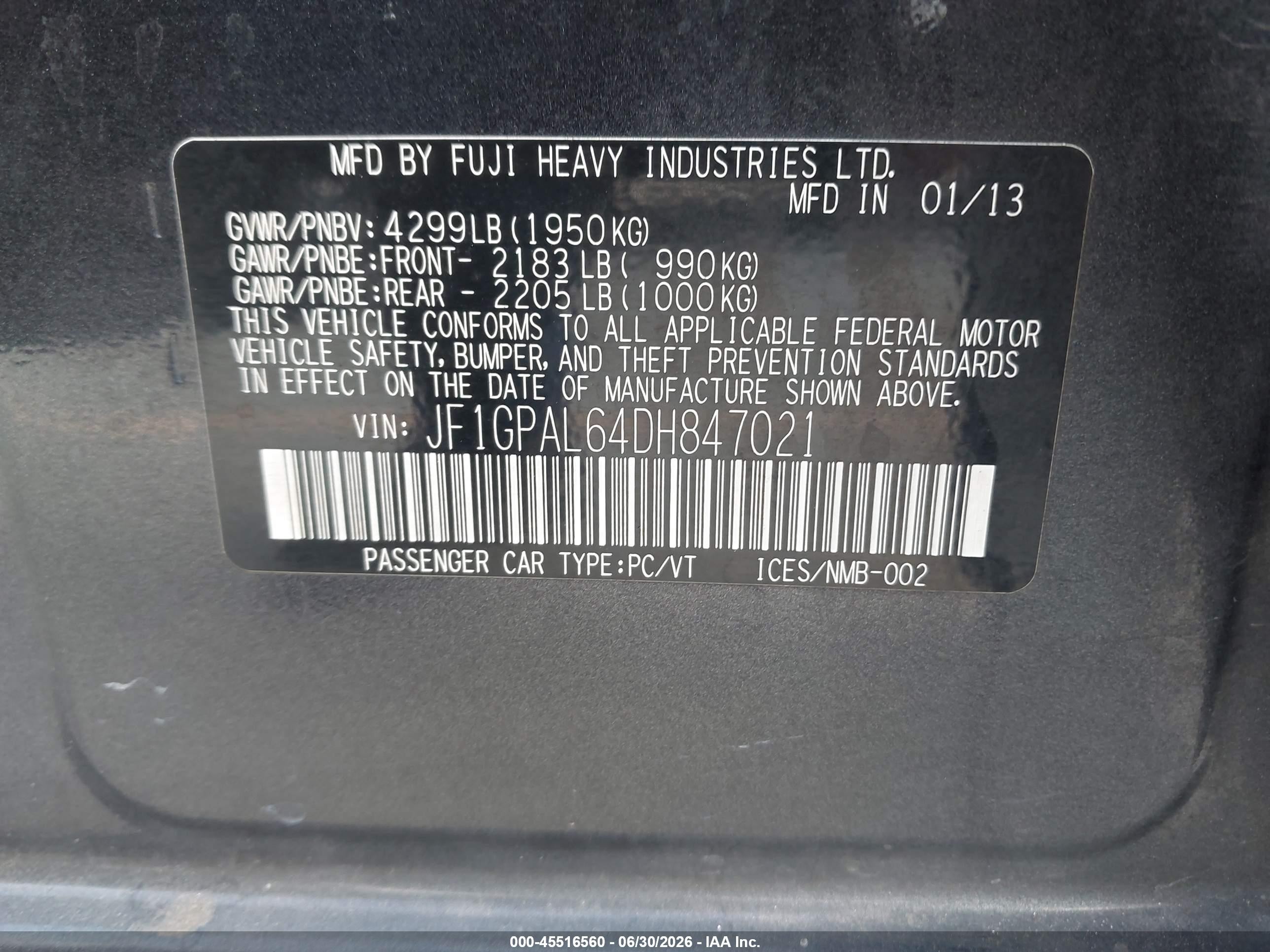 2013 Subaru Impreza 2.0i Sport Premium Gray vin: JF1GPAL64DH847021