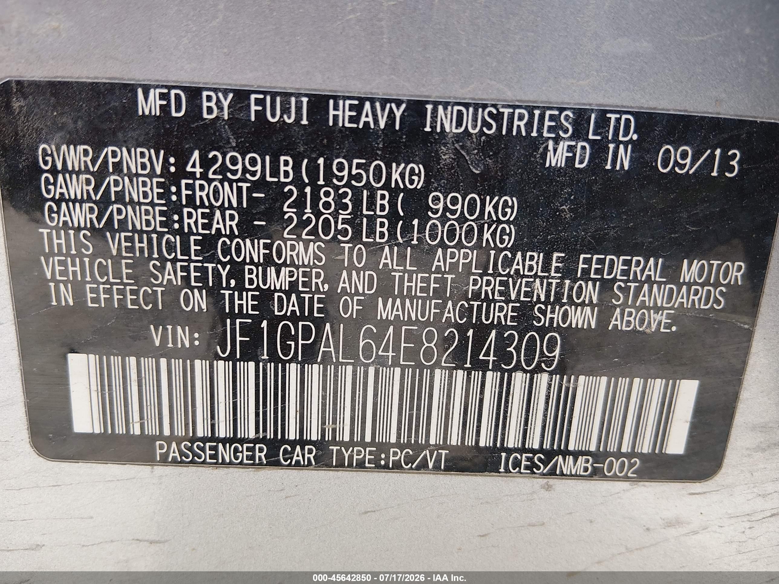 2014 Subaru Impreza 2.0i Sport Premium Silver vin: JF1GPAL64E8214309