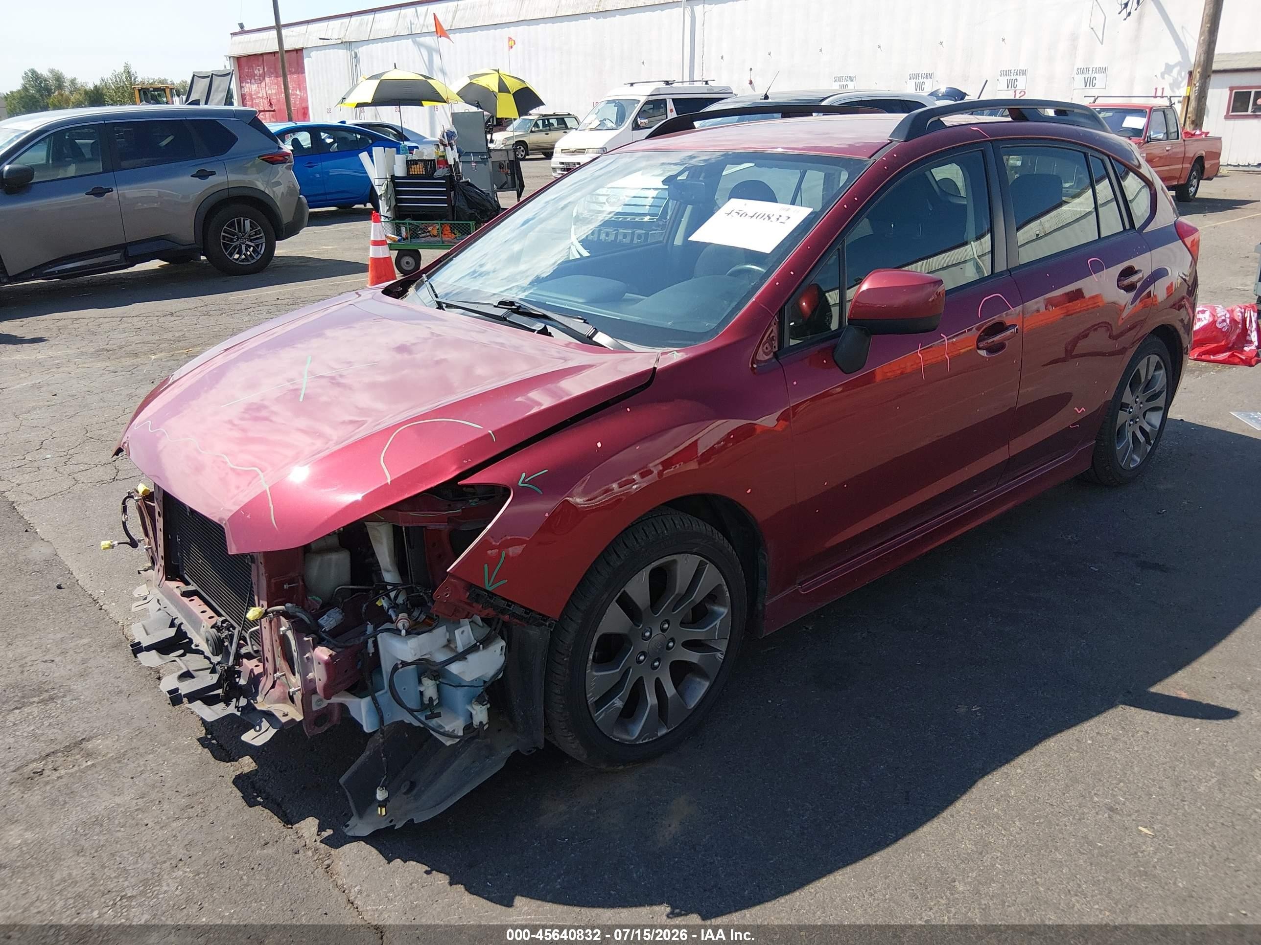 2014 Subaru Impreza 2.0i Sport Premium Red vin: JF1GPAL64E8237136