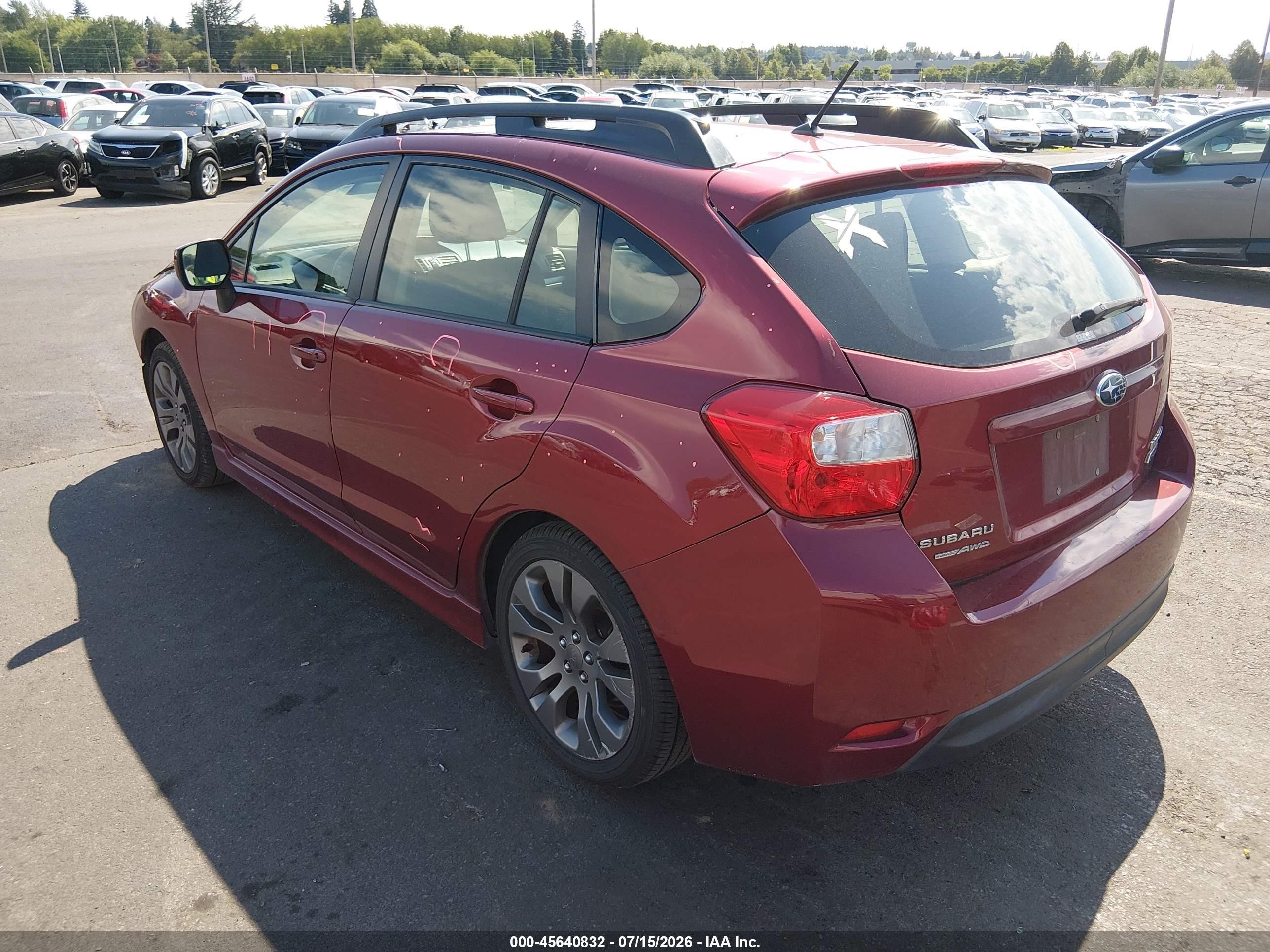 2014 Subaru Impreza 2.0i Sport Premium Red vin: JF1GPAL64E8237136