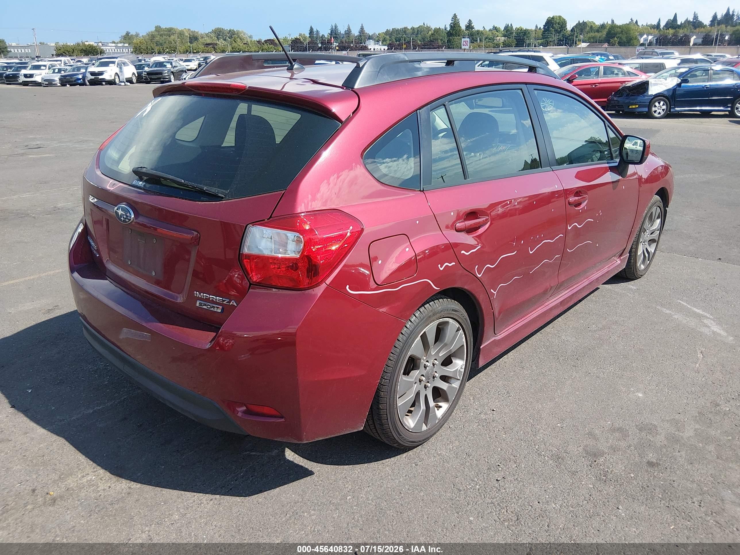 2014 Subaru Impreza 2.0i Sport Premium Red vin: JF1GPAL64E8237136