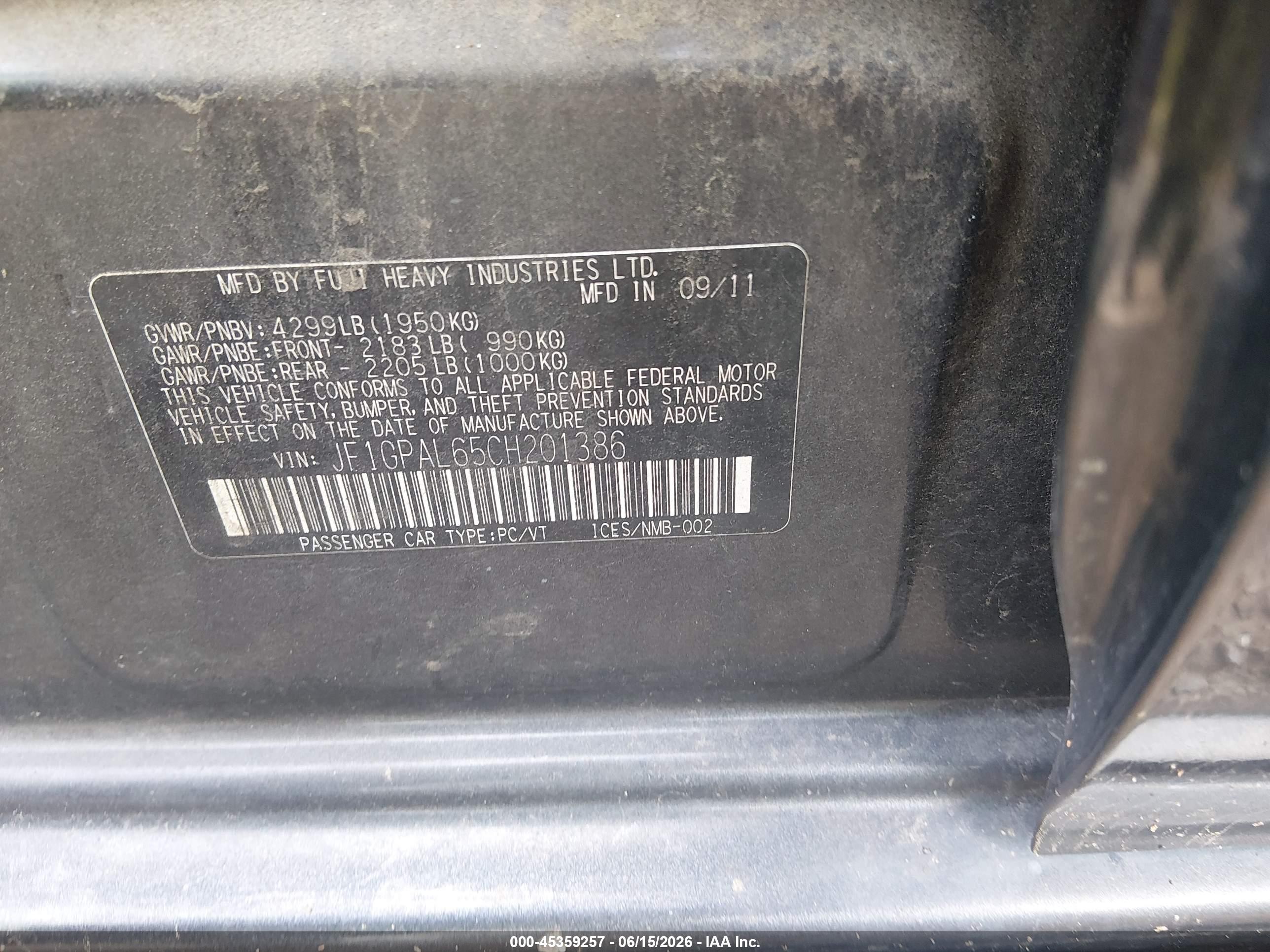 2012 Subaru Impreza 2.0i Sport Premium Black vin: JF1GPAL65CH201386