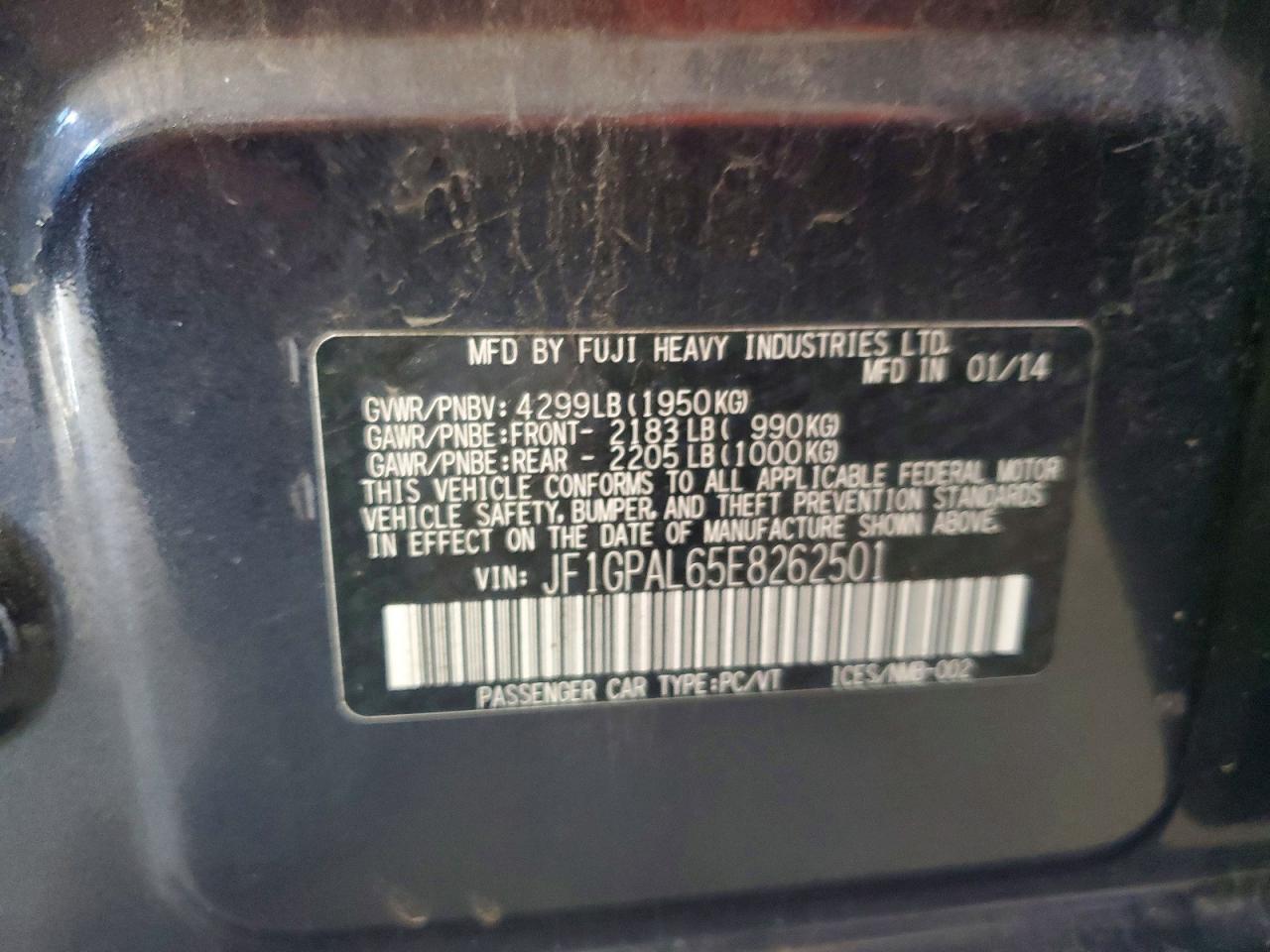 2014 Subaru Impreza Sport Premium Gray vin: JF1GPAL65E8262501