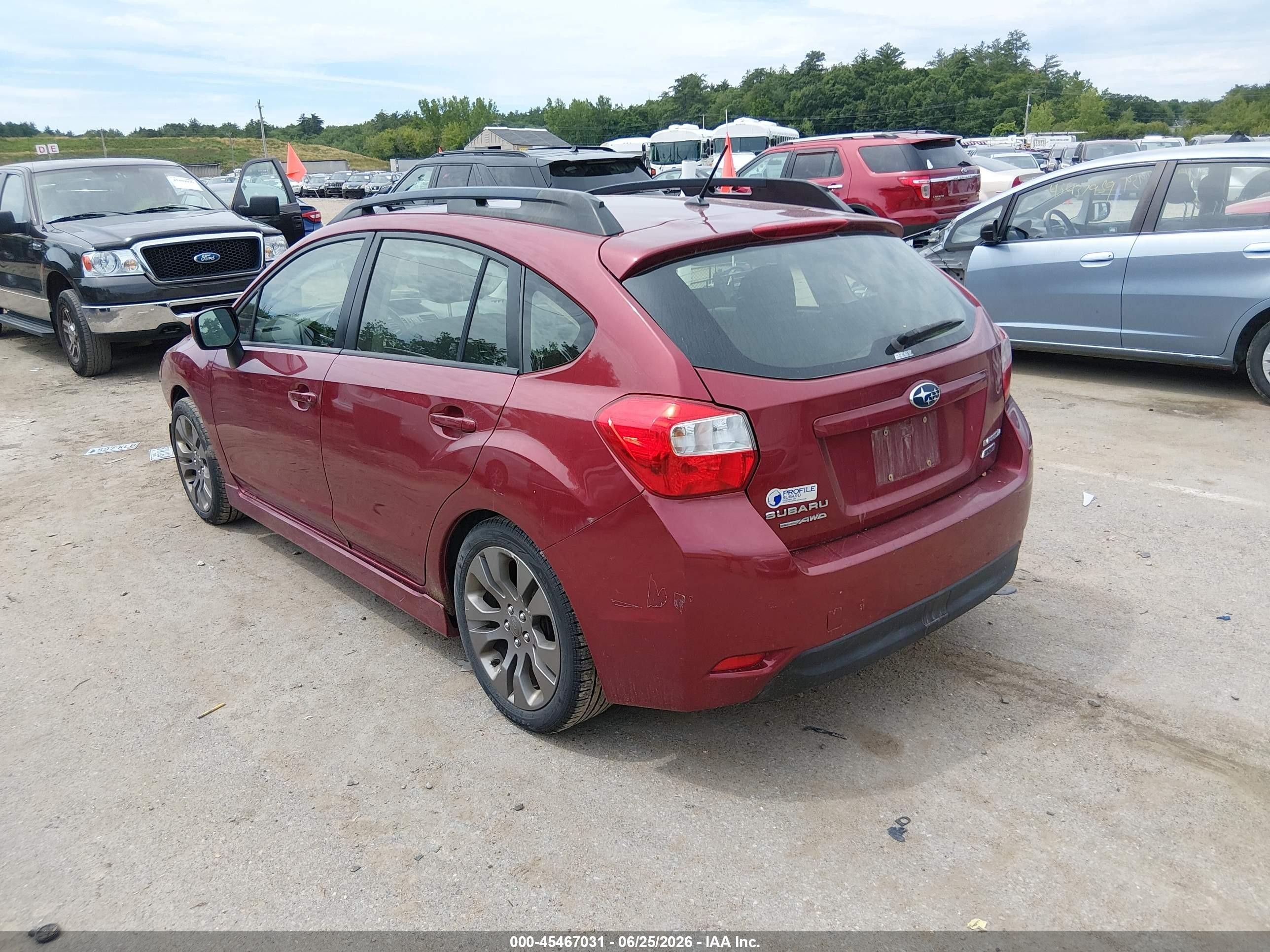 2014 Subaru Impreza 2.0i Sport Premium Red vin: JF1GPAL66E8222850