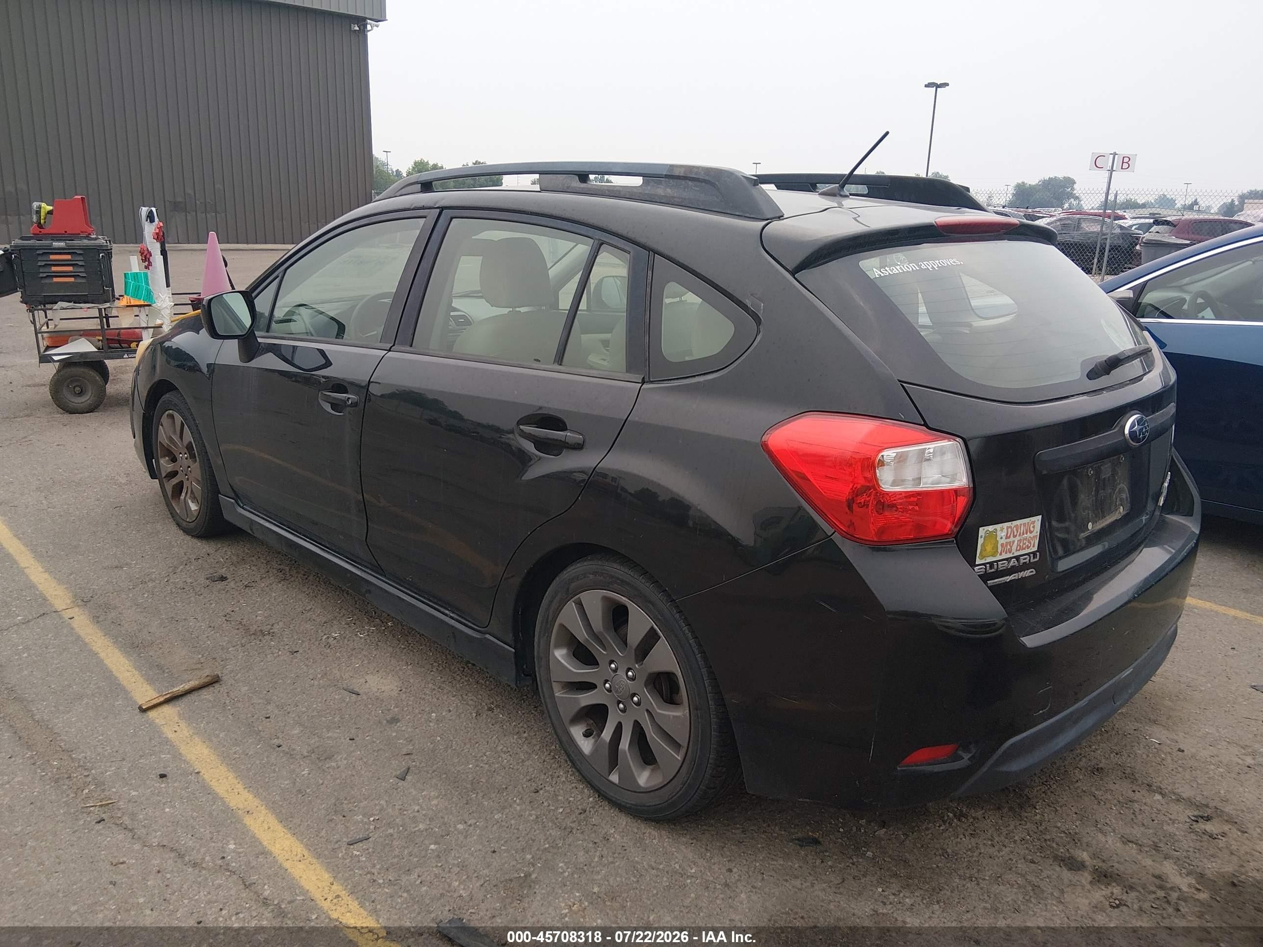 2012 Subaru Impreza 2.0i Sport Premium Black vin: JF1GPAL67CH205536
