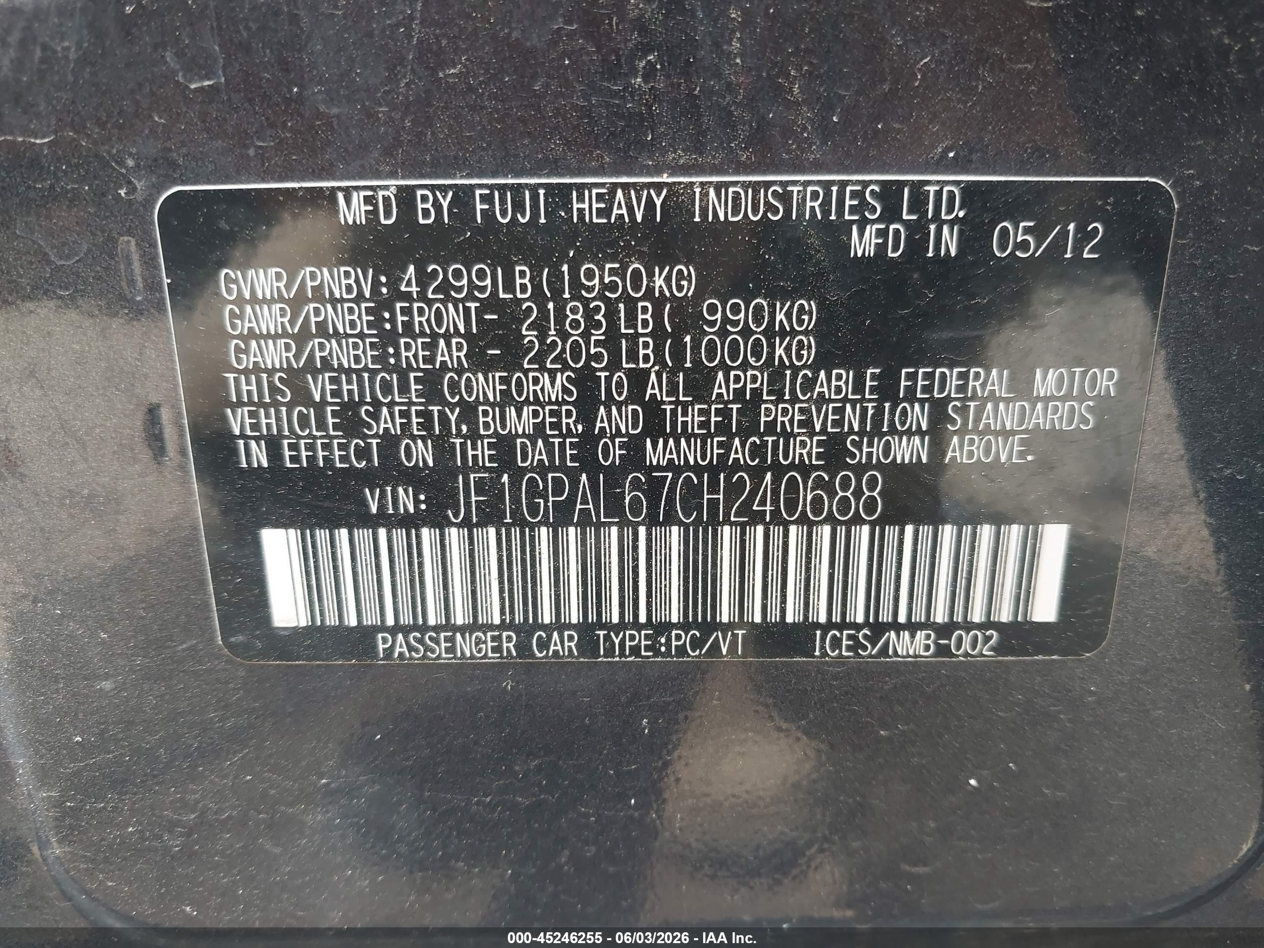 2012 Subaru Impreza 2.0i Sport Premium Gray vin: JF1GPAL67CH240688