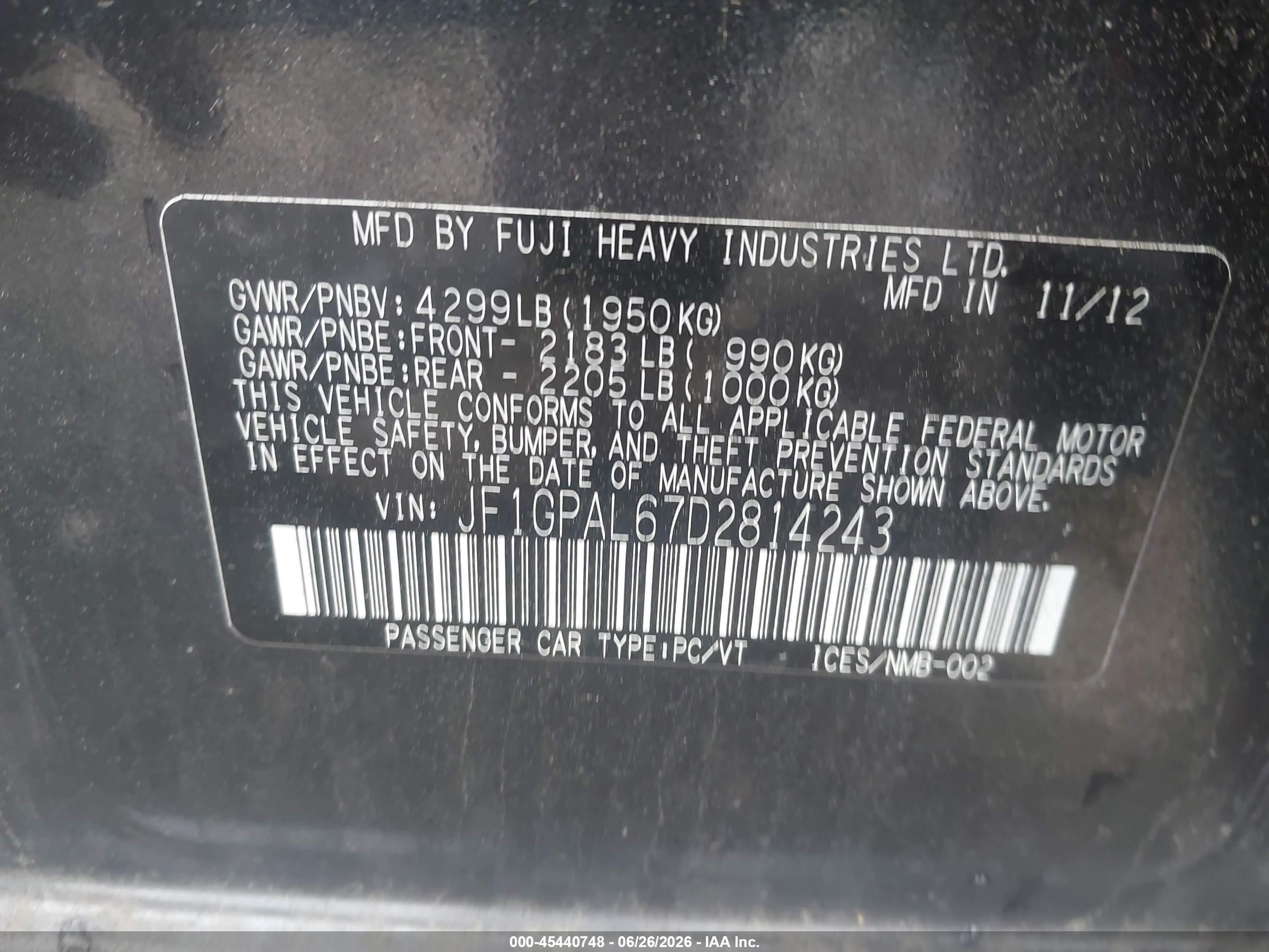 2013 Subaru Impreza 2.0i Sport Premium Gray vin: JF1GPAL67D2814243