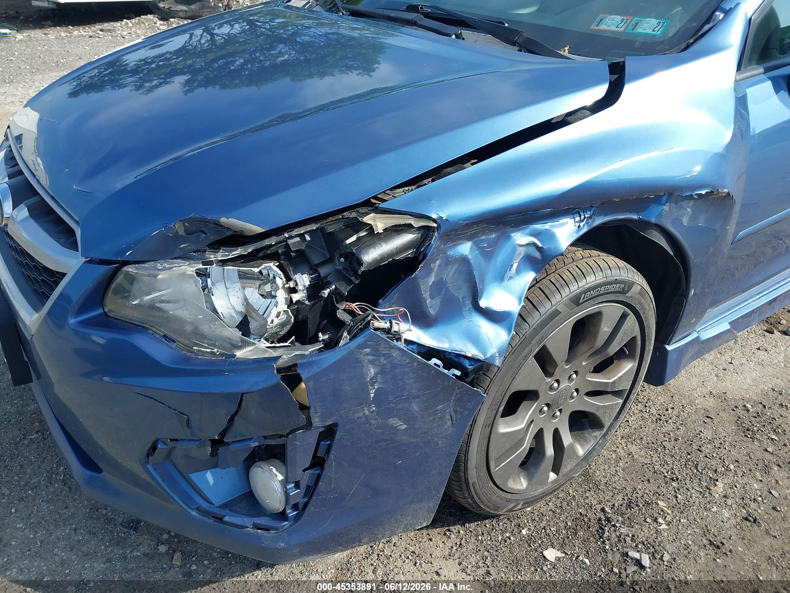 2014 Subaru Impreza 2.0i Sport Premium Синий vin: JF1GPAL67E8219777