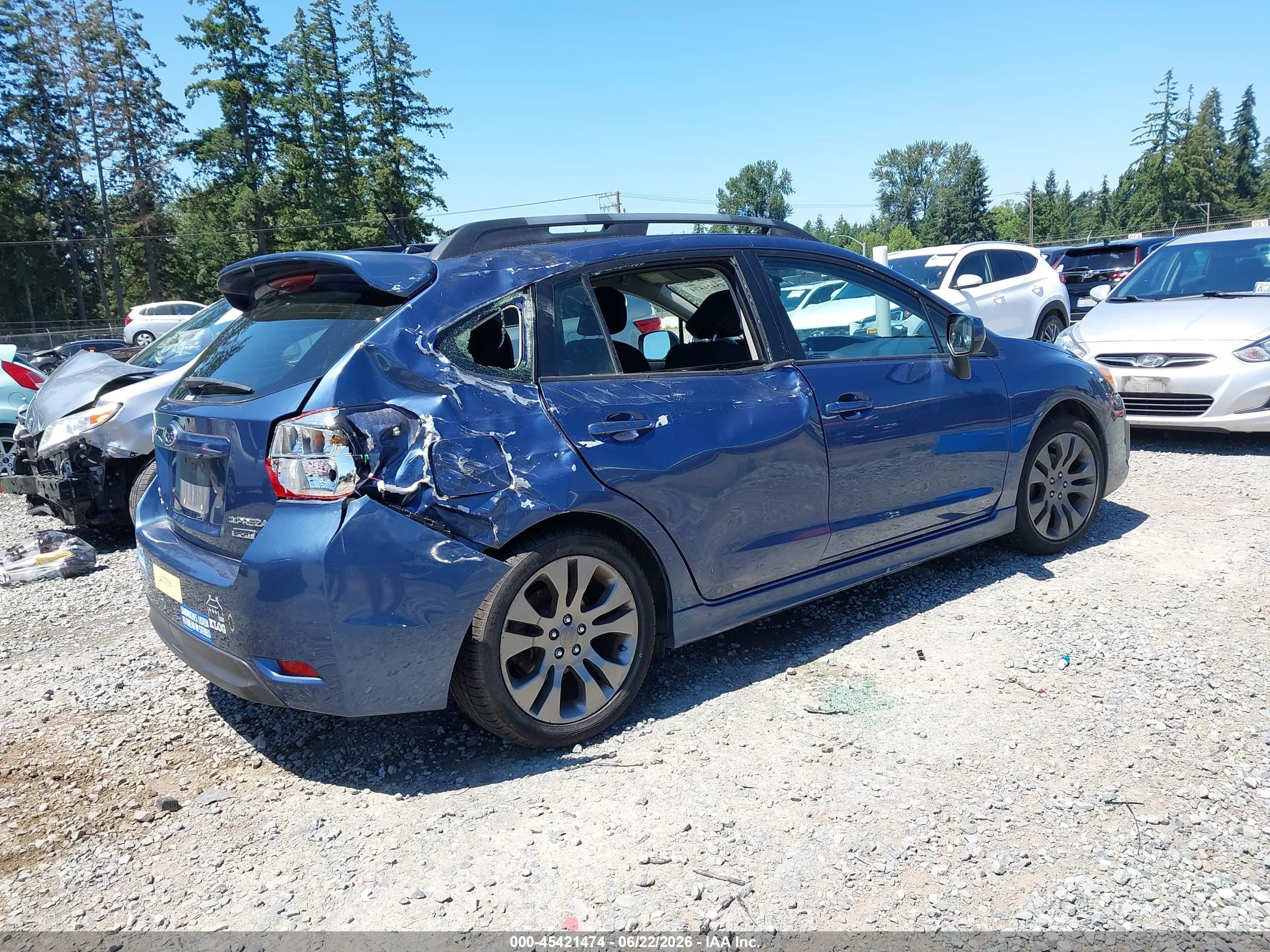 2013 Subaru Impreza 2.0i Sport Premium Blue vin: JF1GPAL68D2828121