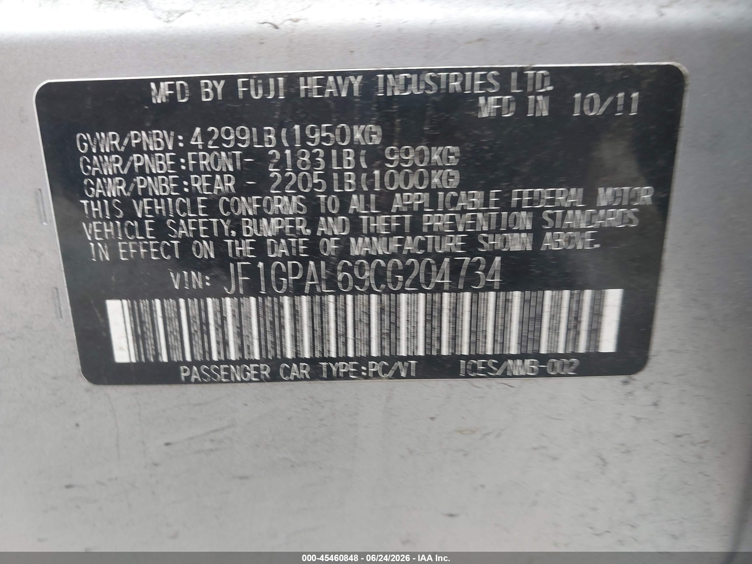 2012 Subaru Impreza 2.0i Sport Premium Silver vin: JF1GPAL69CG204734