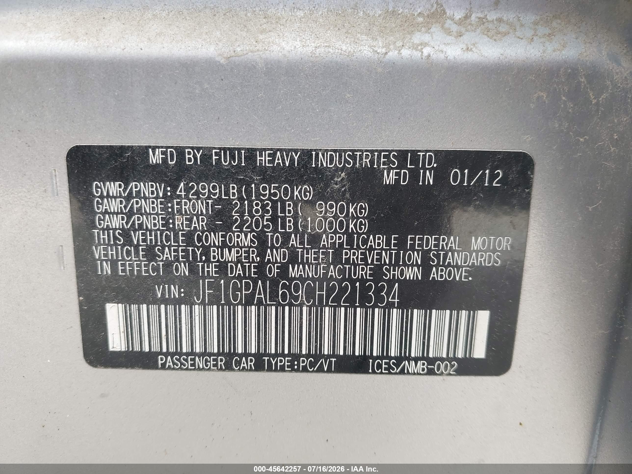2012 Subaru Impreza 2.0i Sport Premium Silver vin: JF1GPAL69CH221334