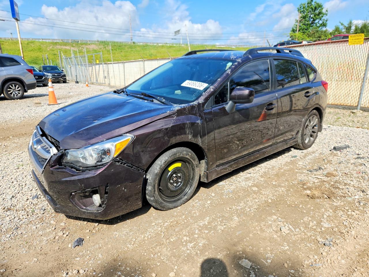 2013 Subaru Impreza Sport Premium Burgundy vin: JF1GPAL69DH213350