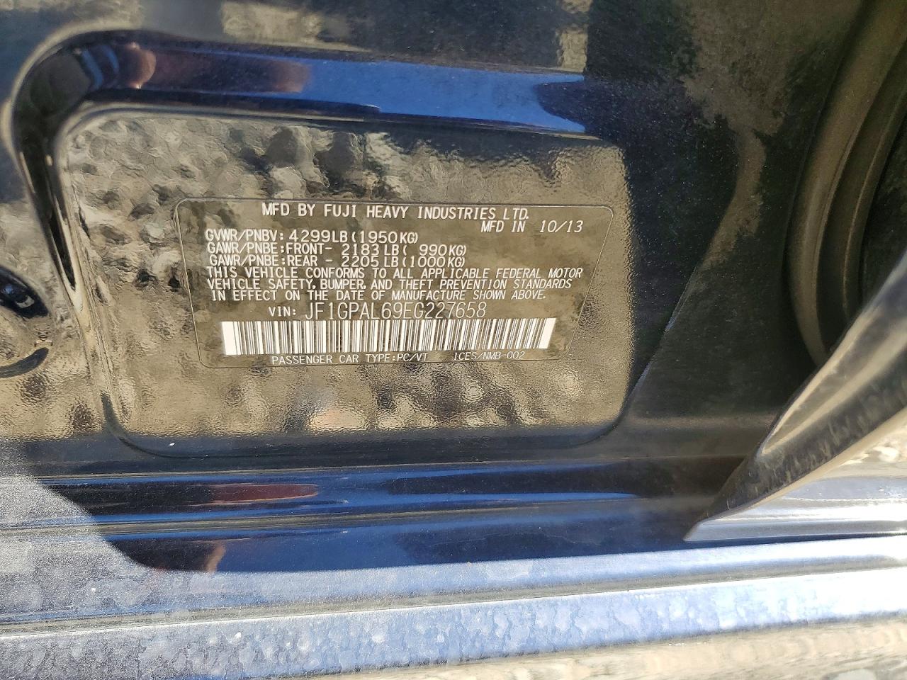 2014 Subaru Impreza Sport Premium Blue vin: JF1GPAL69EG227658