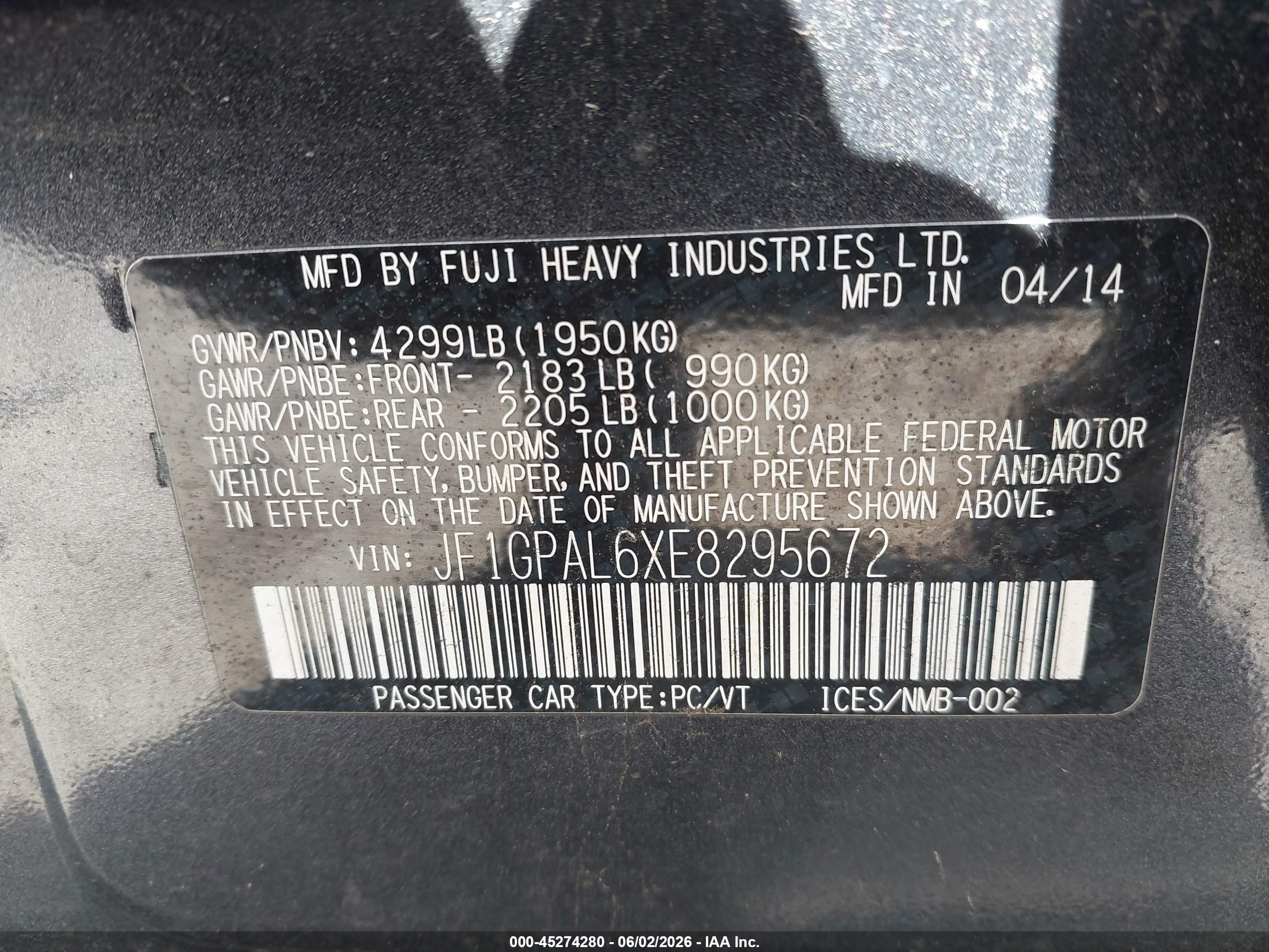 2014 Subaru Impreza 2.0i Sport Premium Gray vin: JF1GPAL6XE8295672