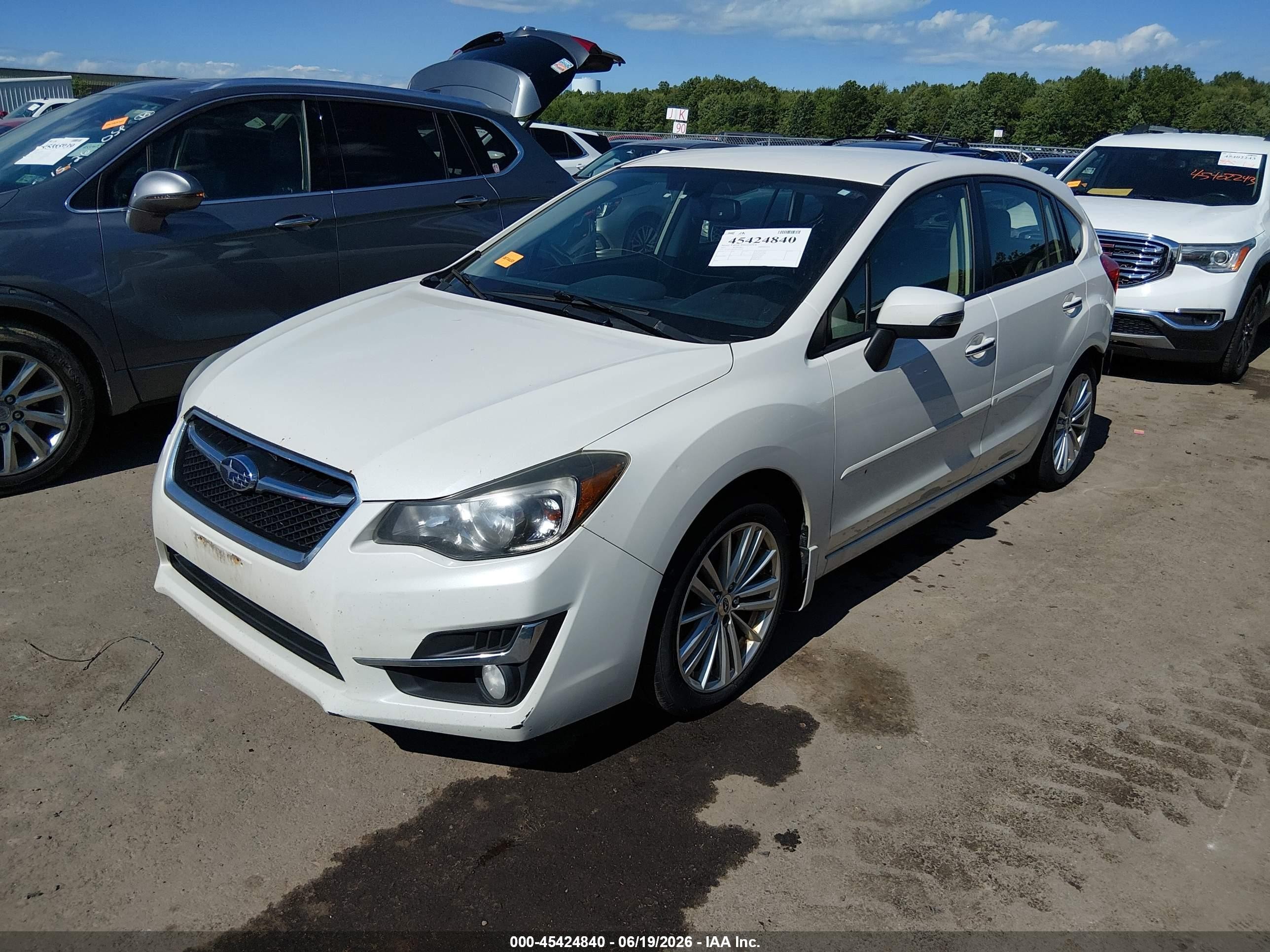 2015 Subaru Impreza 2.0i Limited White vin: JF1GPAM64FH323935